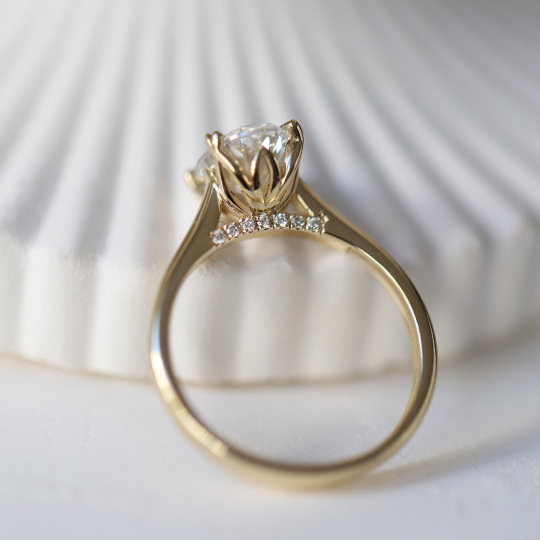 1.55 Carat F SI2 GIA Certified Lotus Diamond Solitaire Ring