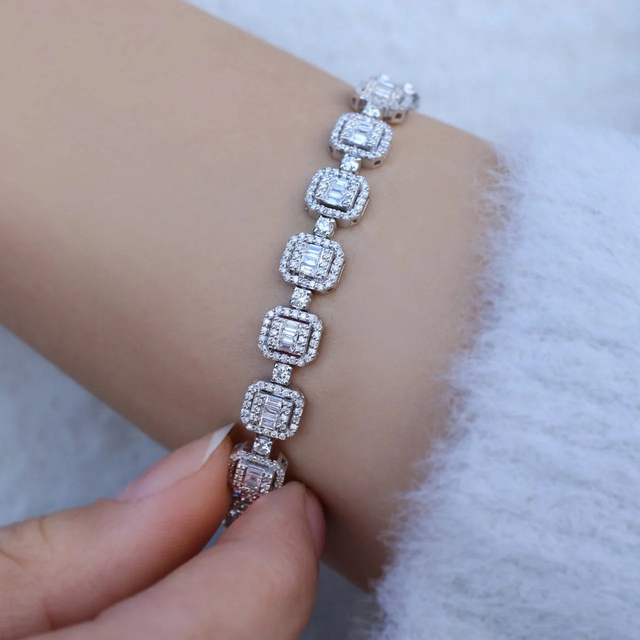 4.40 Carat Diamond Baguette Bracelet