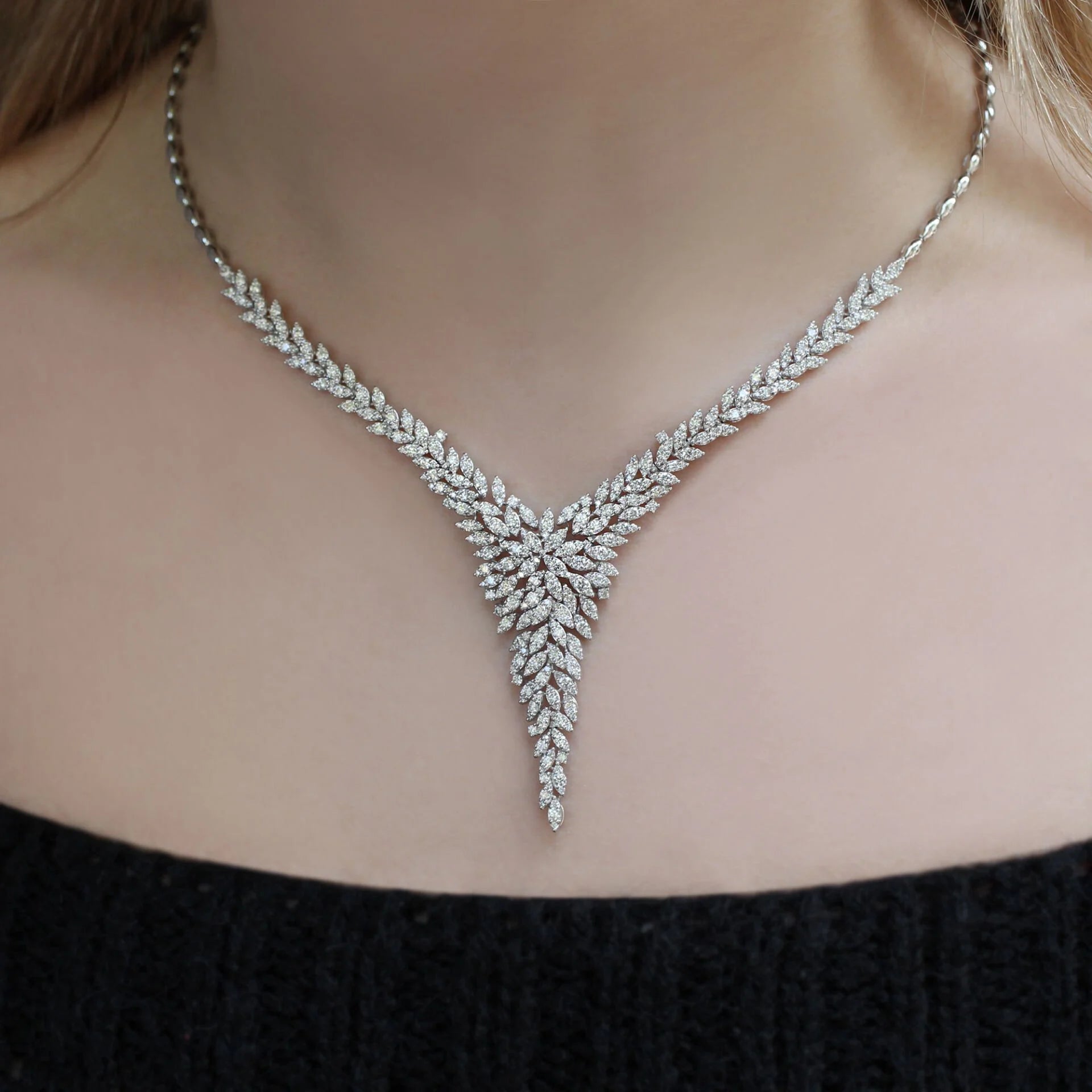 5.50 Karat Diamant-Collier im Sonderdesign