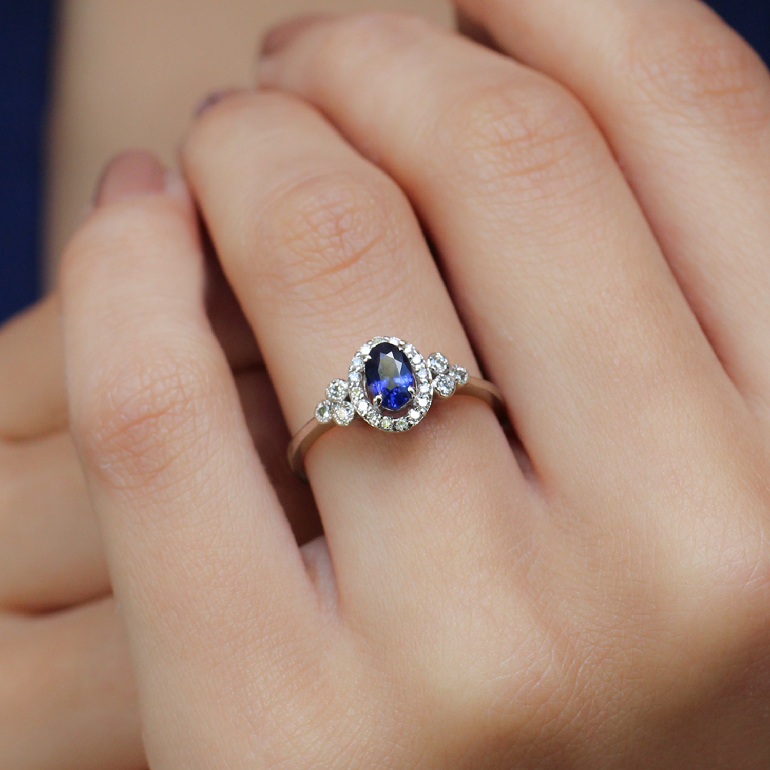 Custom Designed Sapphire & Diamond Ring