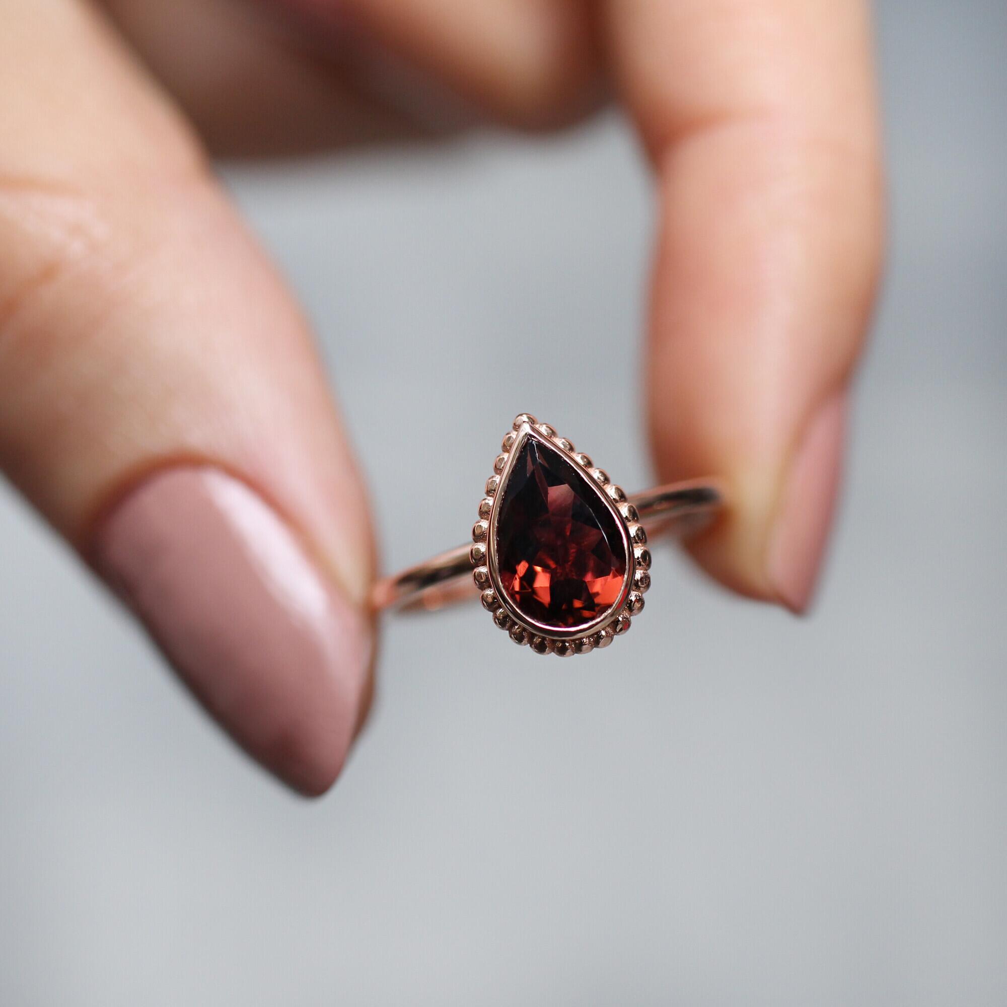 Custom Design Teardrop Tourmaline Ring