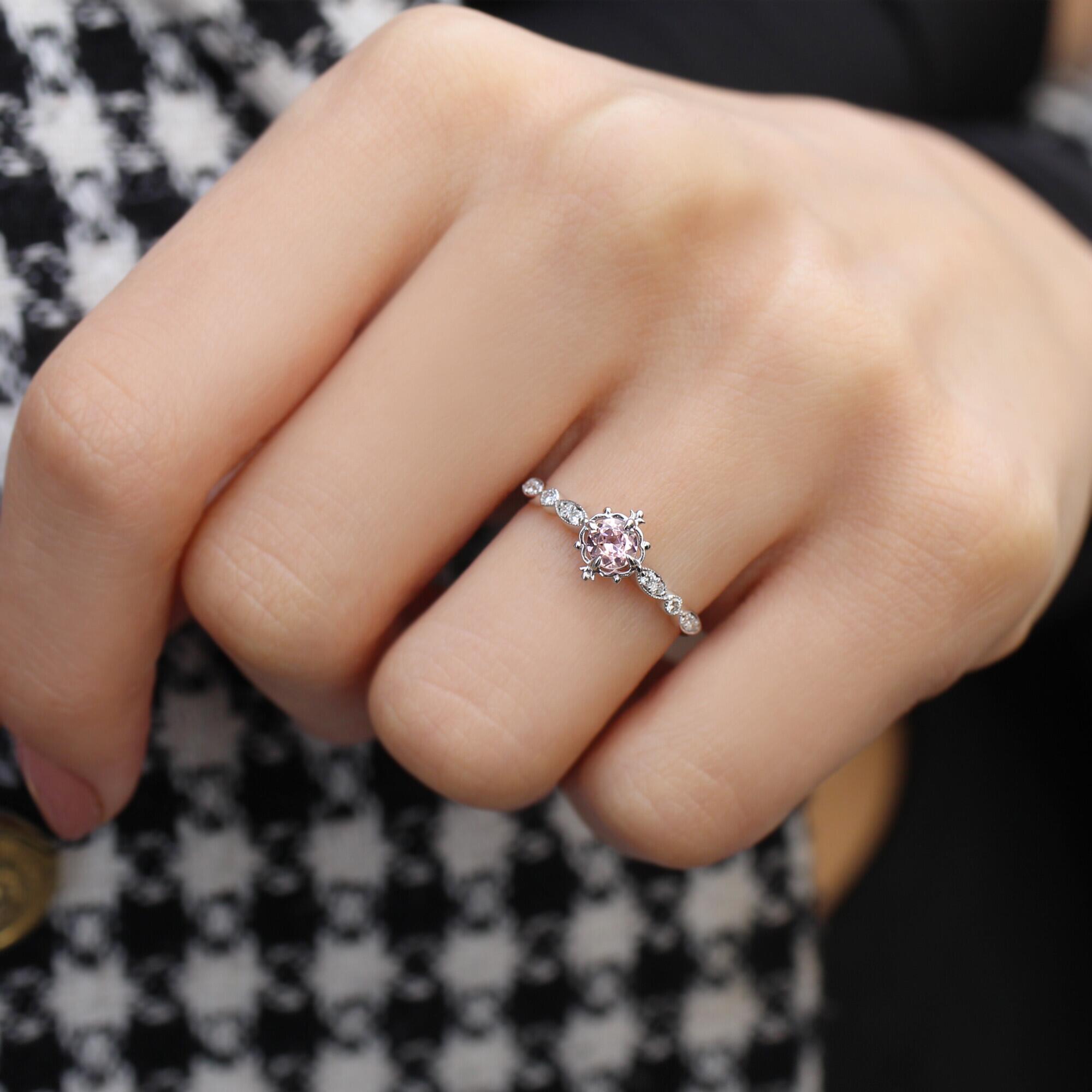 Custom Design Mila Morganite & Diamond Ring