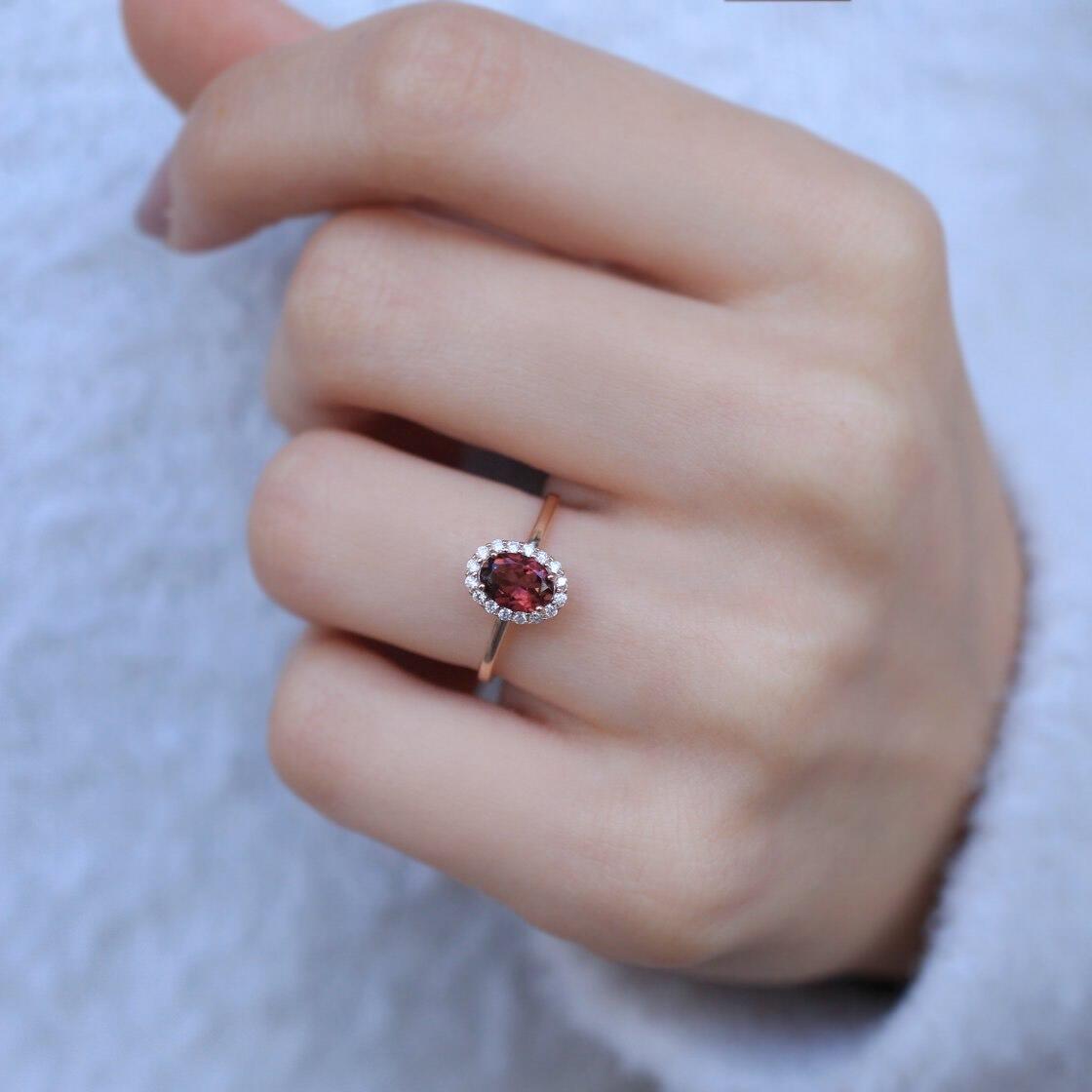 Custom Design Oval Pink Tourmaline & Diamond Ring