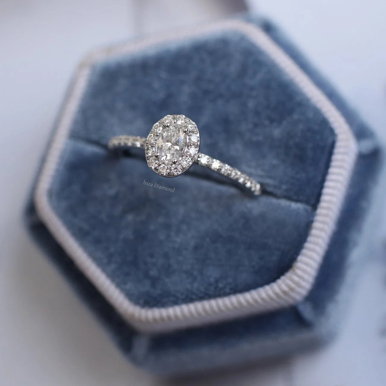 0.45 Carat Custom Design Oval Diamond Solitaire Ring