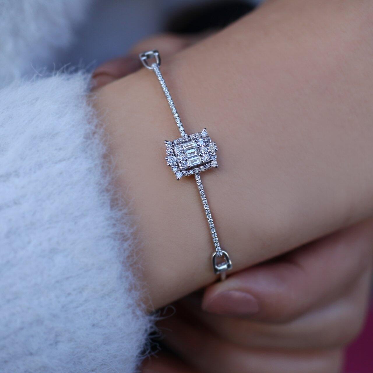 Custom Design Diamond Baguette Bracelet
