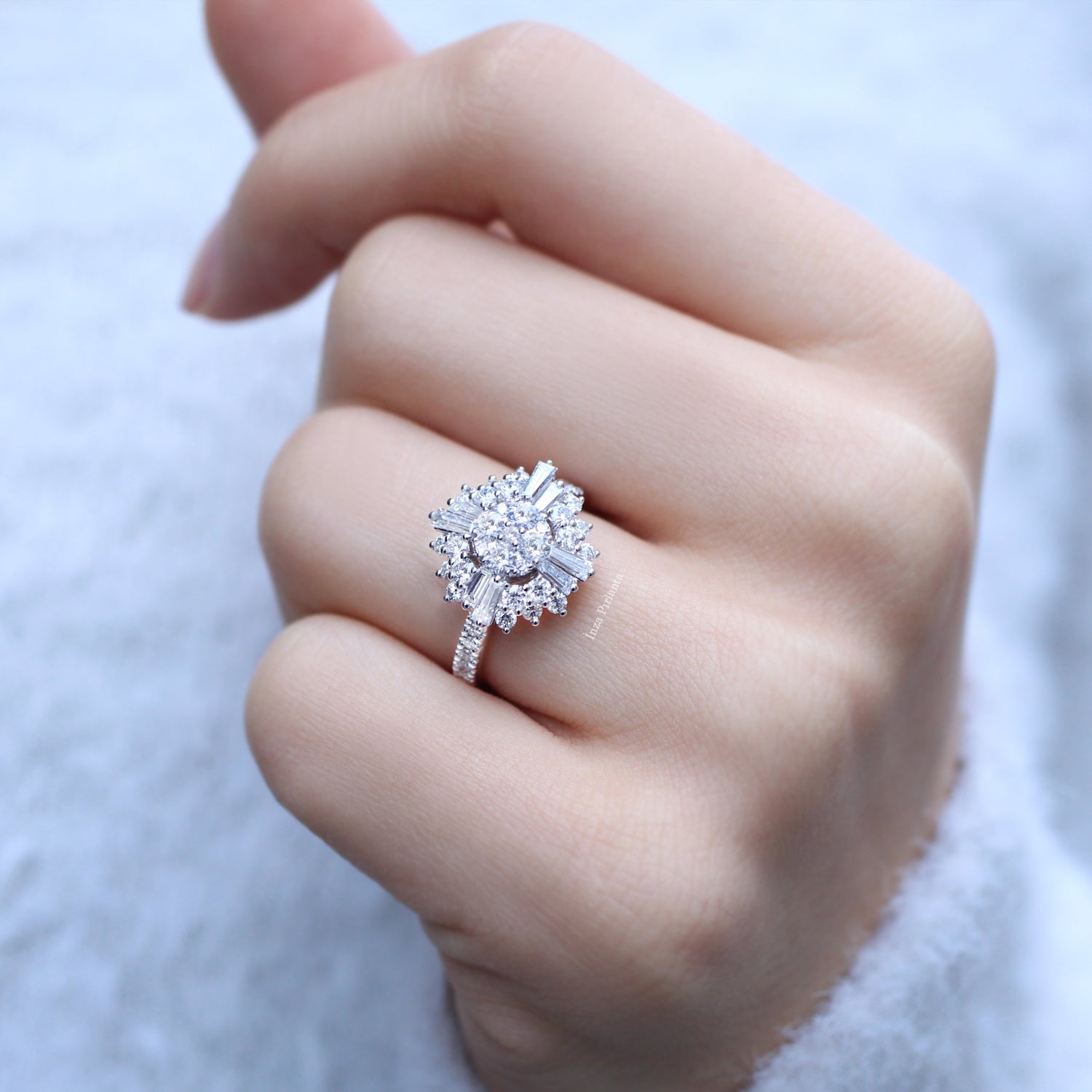 1.25 Carat Custom Design Diamond Baguette Ring