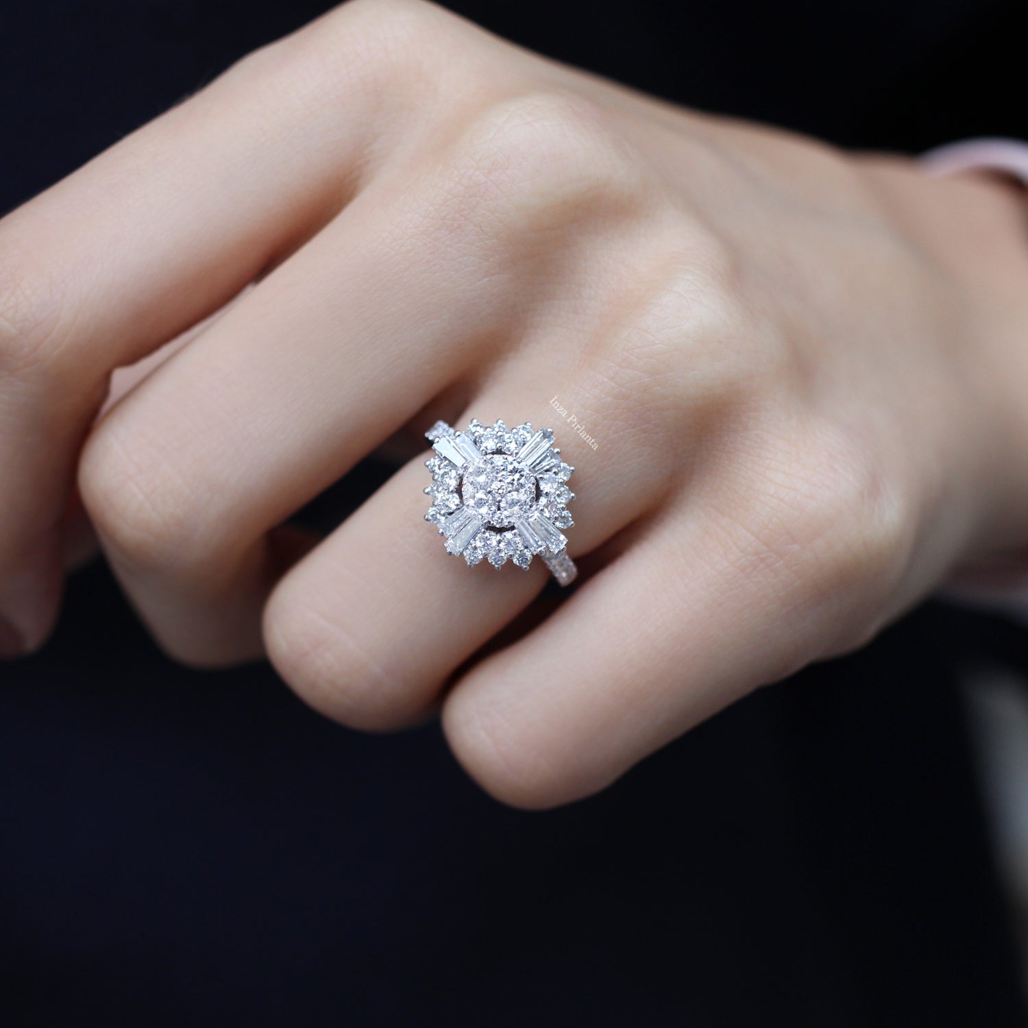 1.25 Carat Custom Design Diamond Baguette Ring