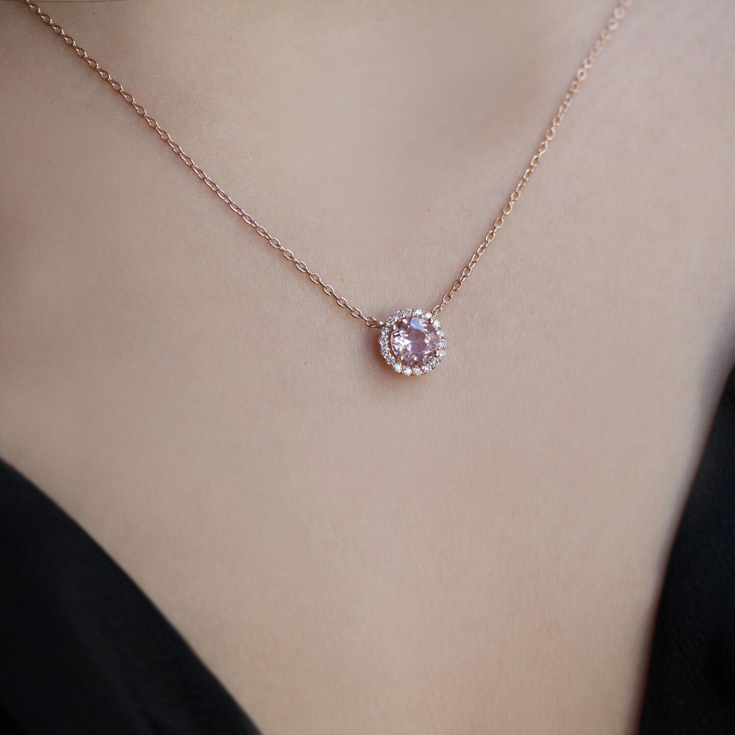 Custom Design Diamond & Morganite Necklace