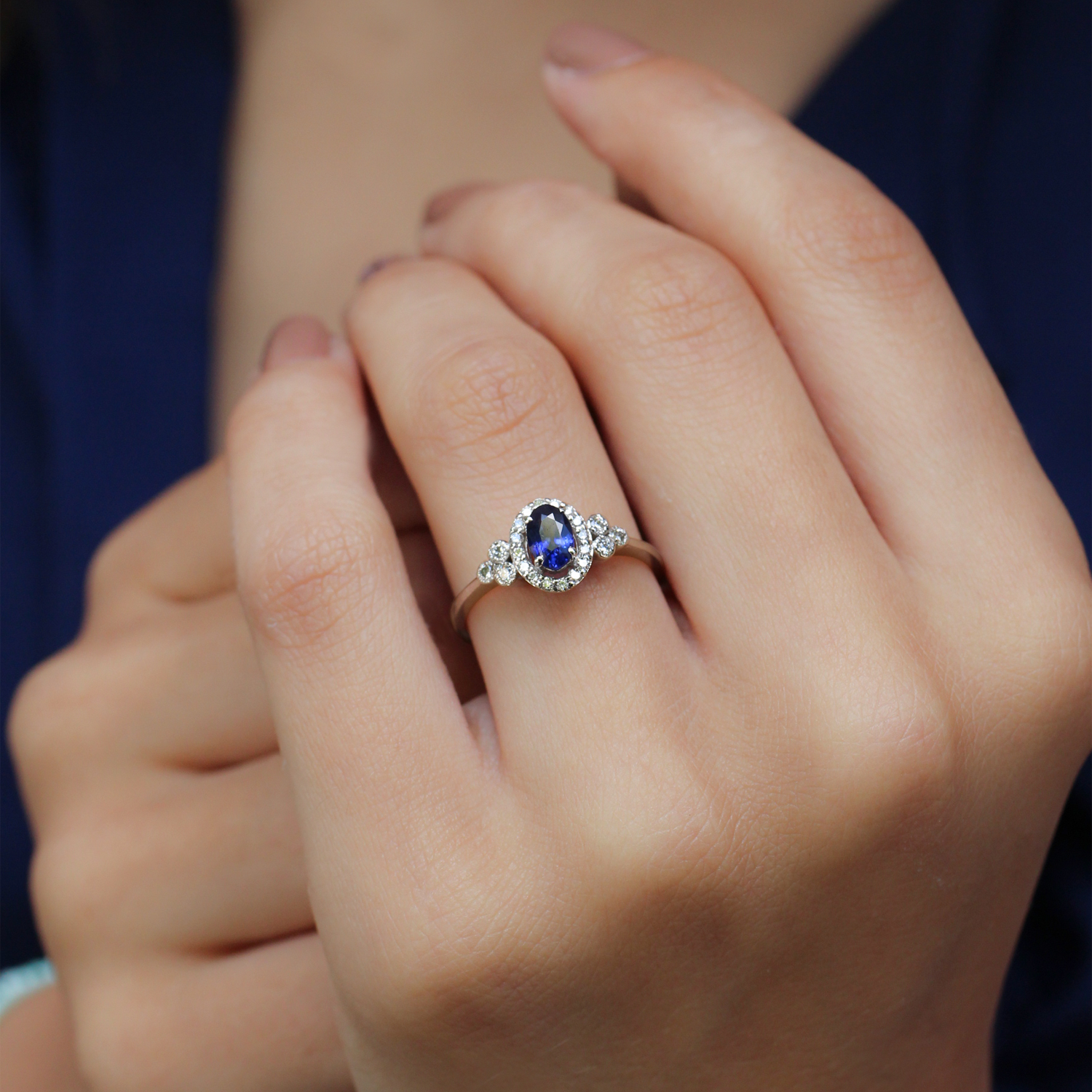 Custom Designed Sapphire & Diamond Ring