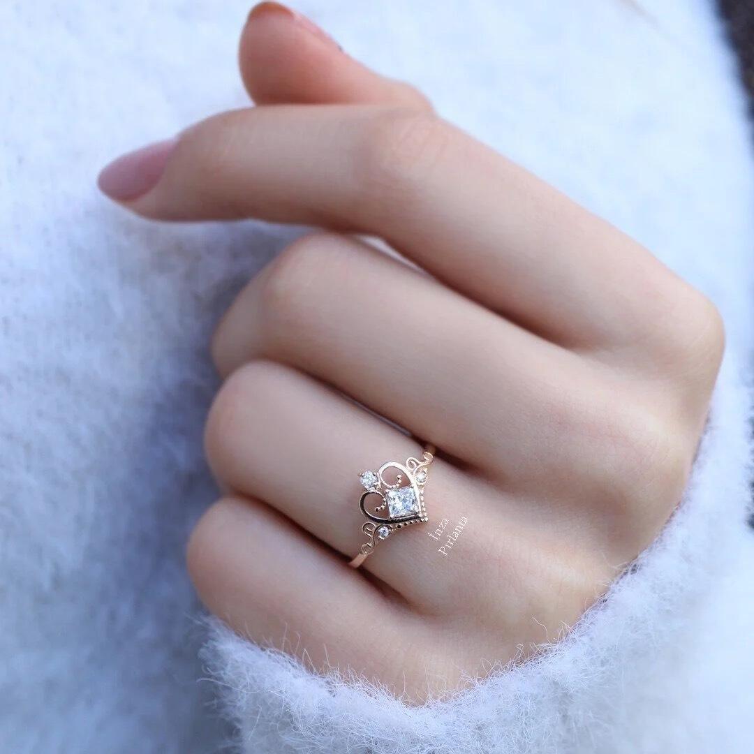 0.35 Carat Custom Design Princess Diamond Ring