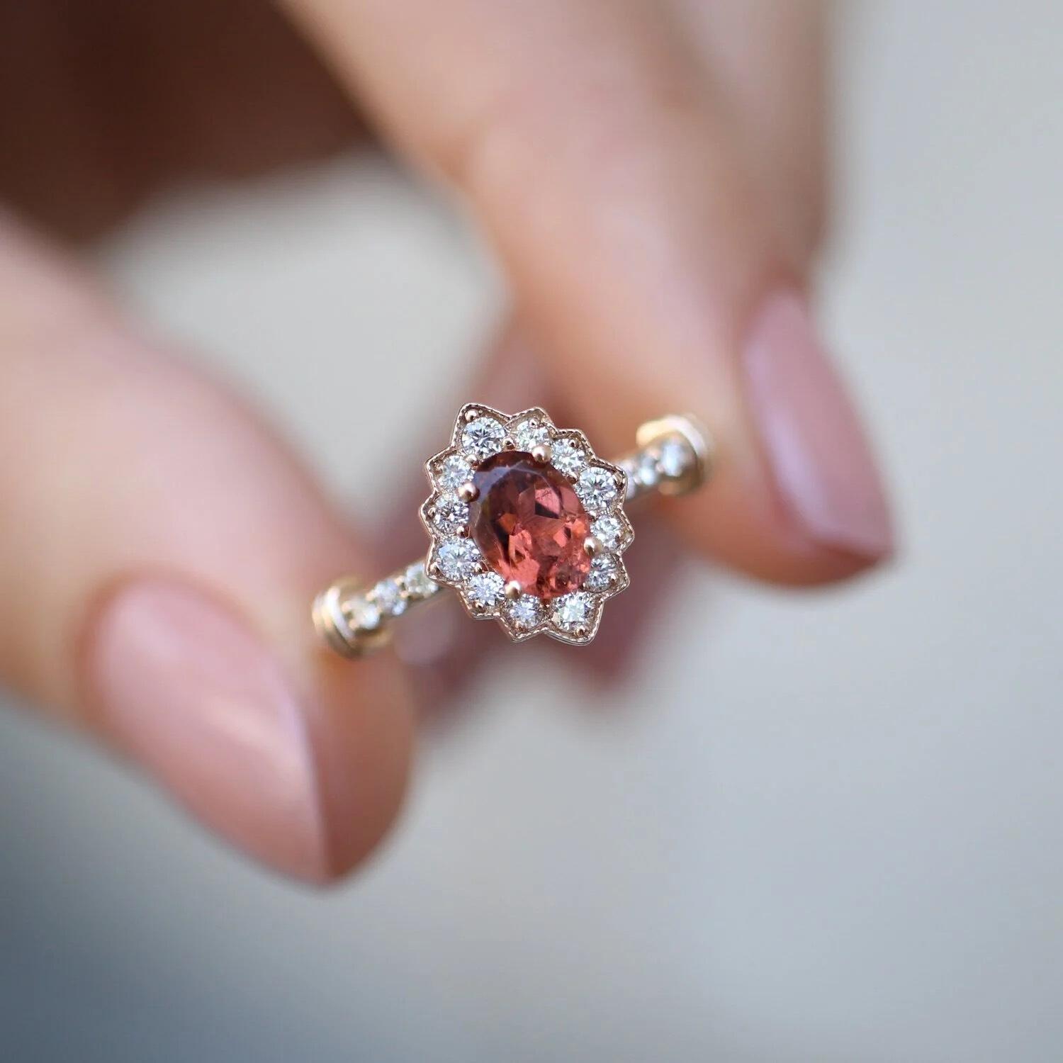 Custom Designed Venice Tourmaline & Diamond Ring