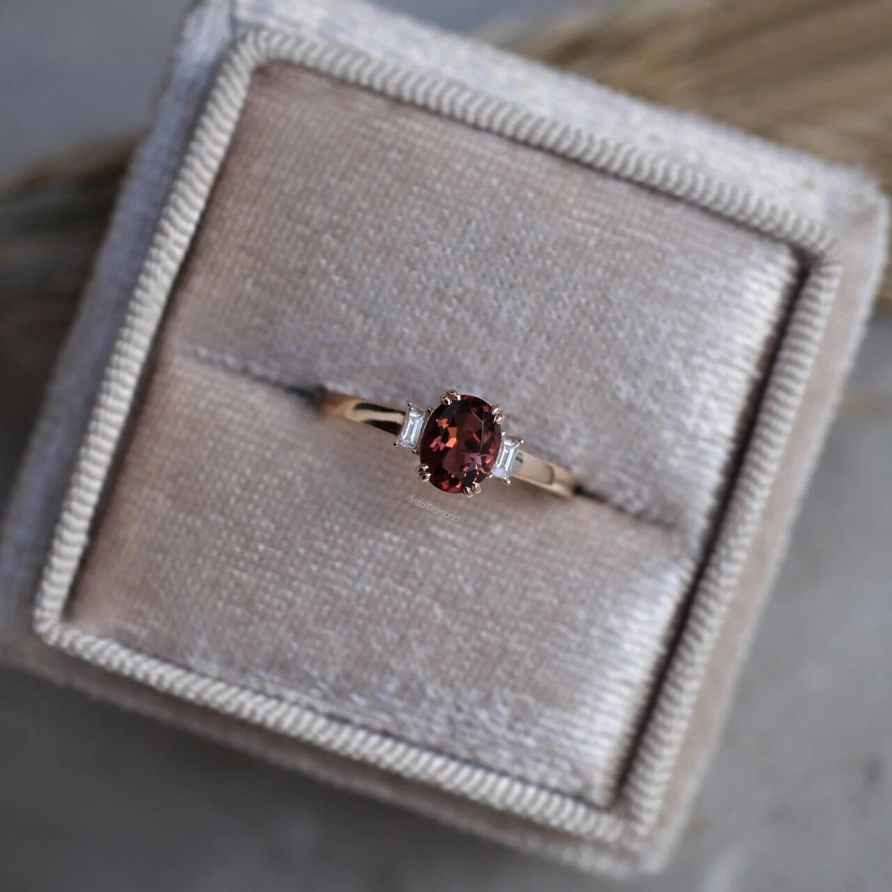 Sonderanfertigung Vintage Turmalin & Diamant Ring