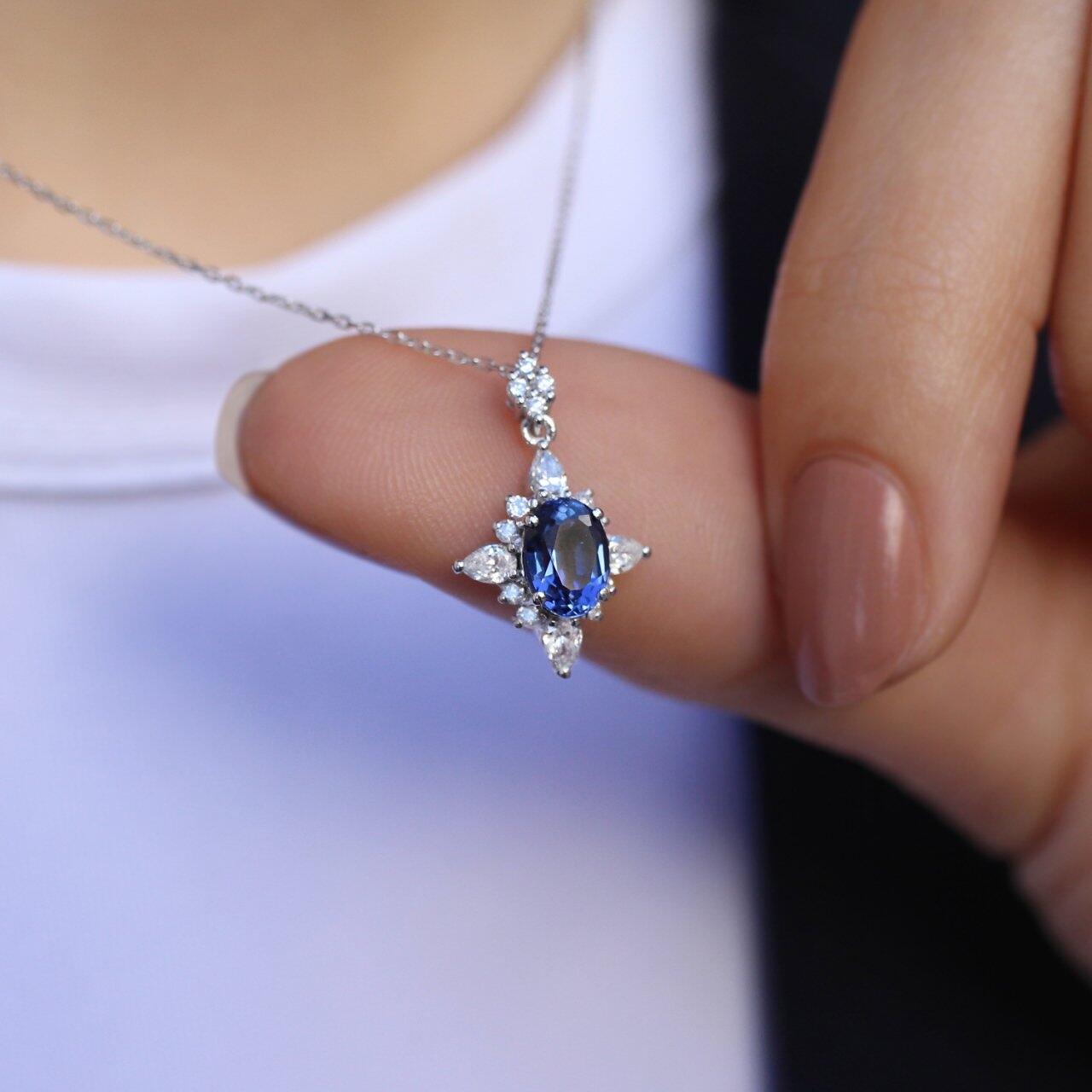 Selius Sapphire & Diamond Necklace