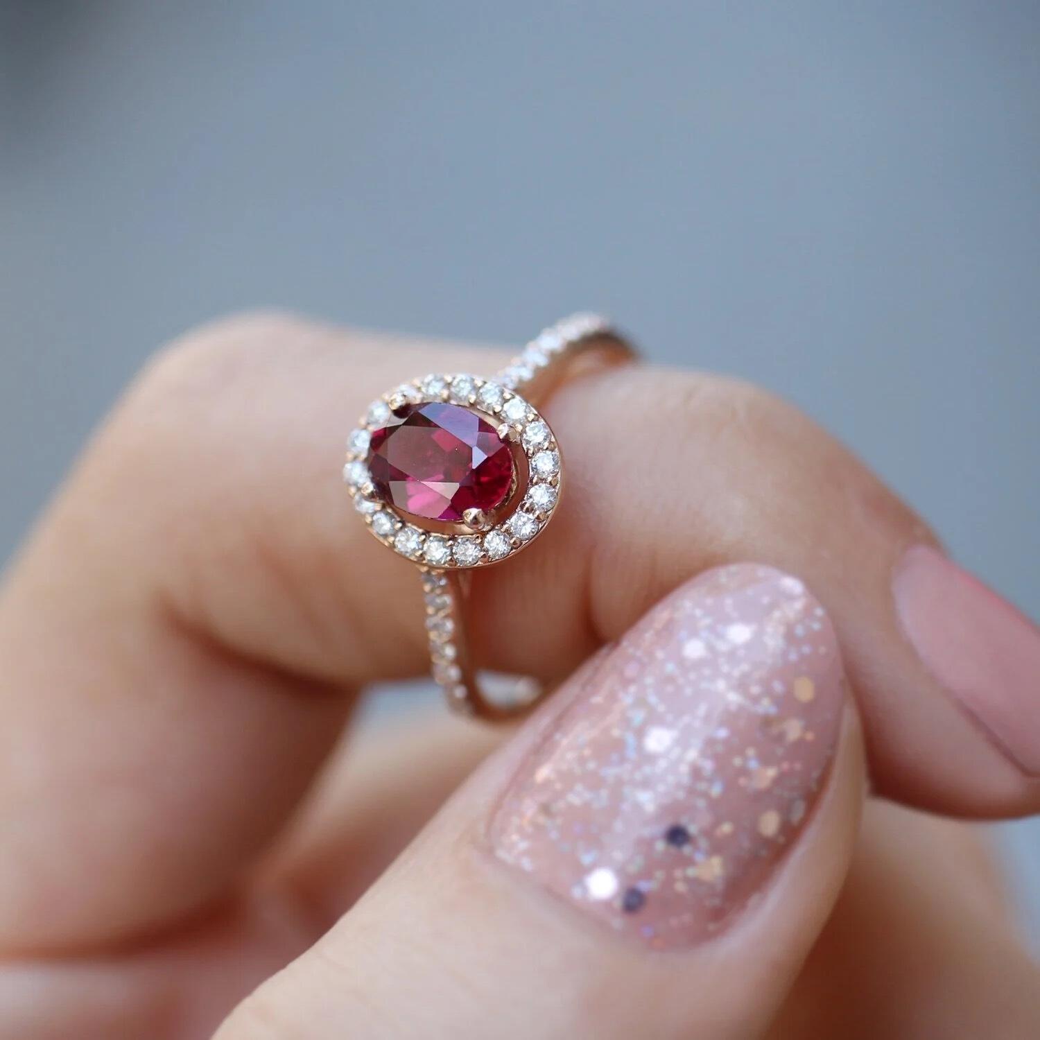 Oval Tourmaline & Diamond Design Ring