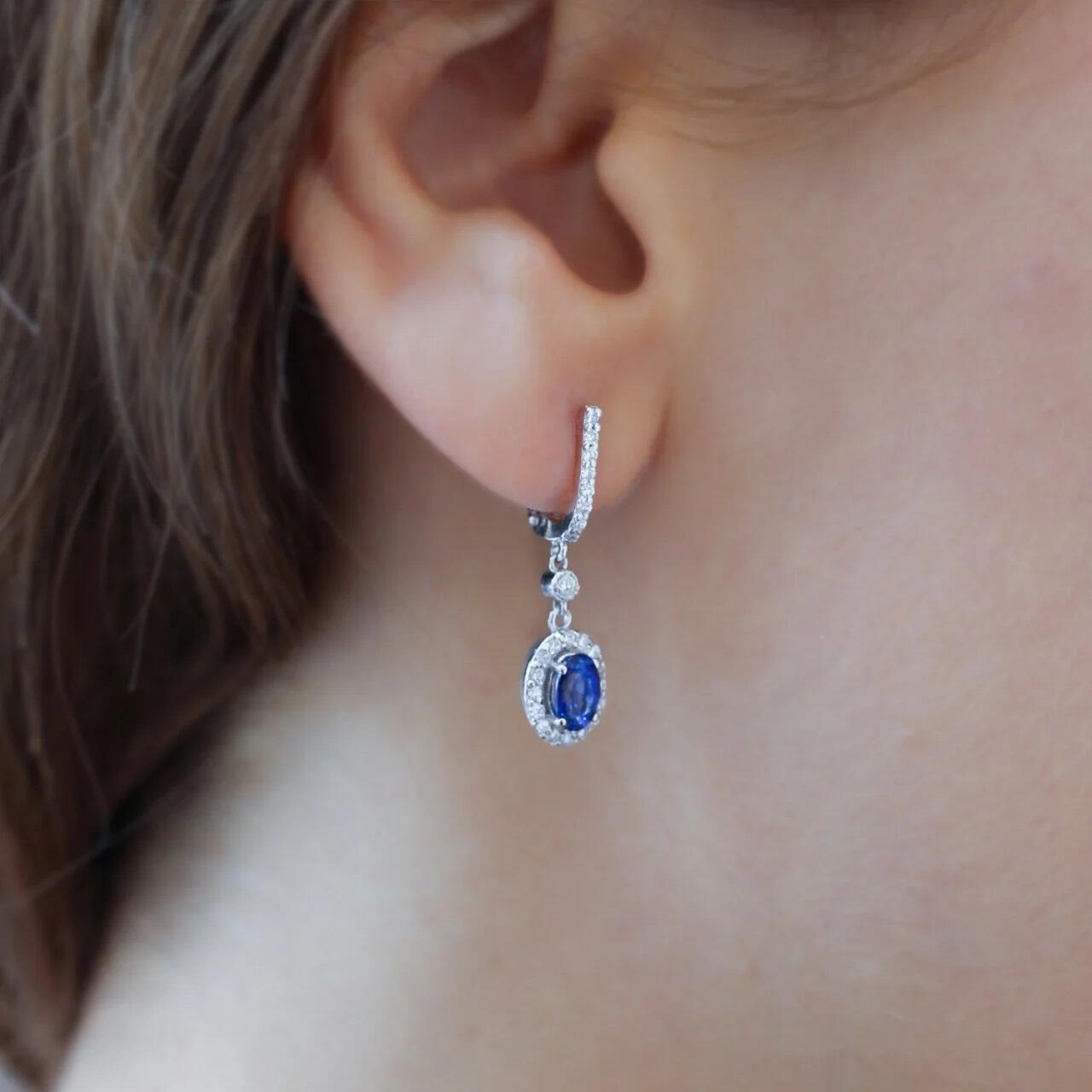Designed Sapphire & Diamond Earrings