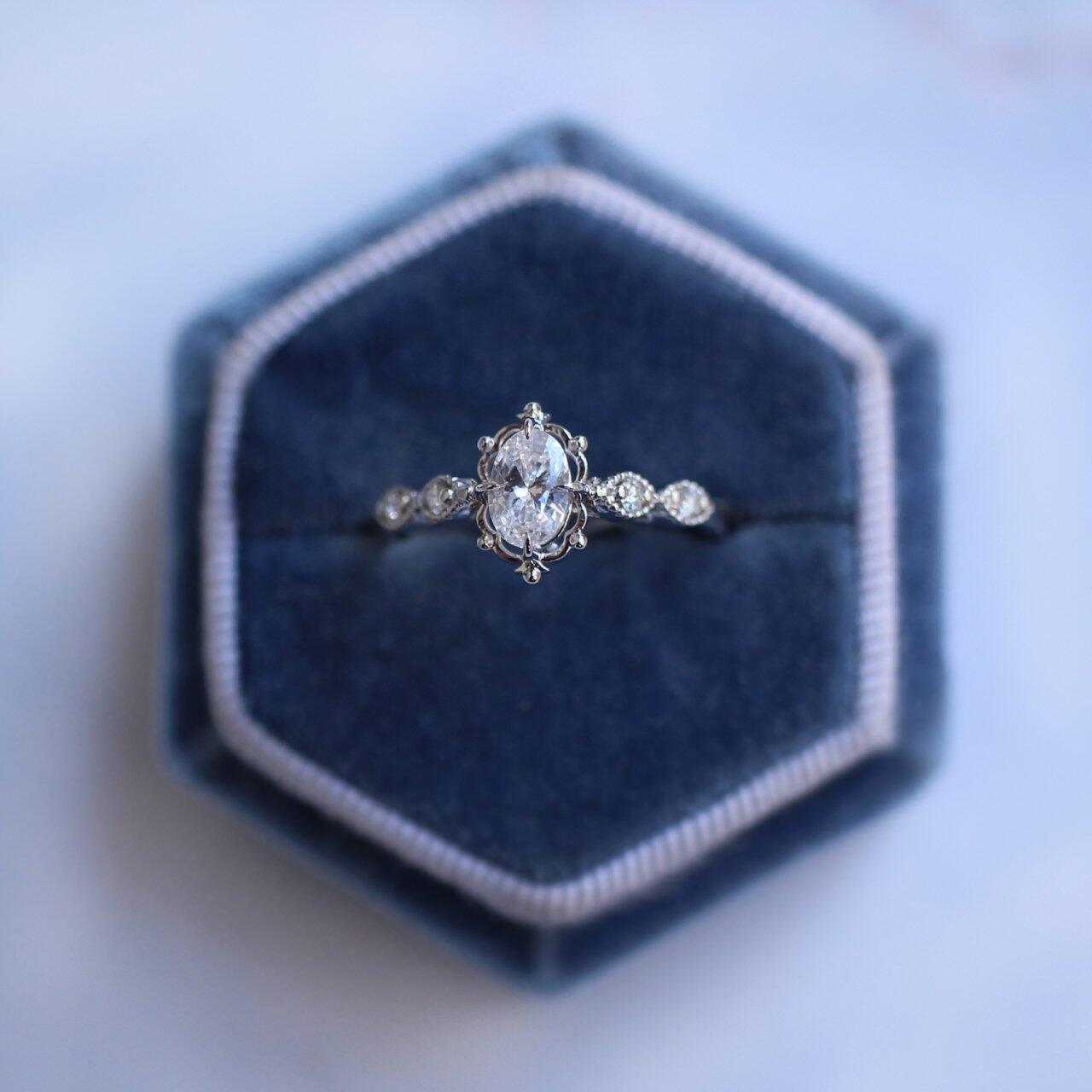 Vintage Aria White Topaz & Diamond Ring