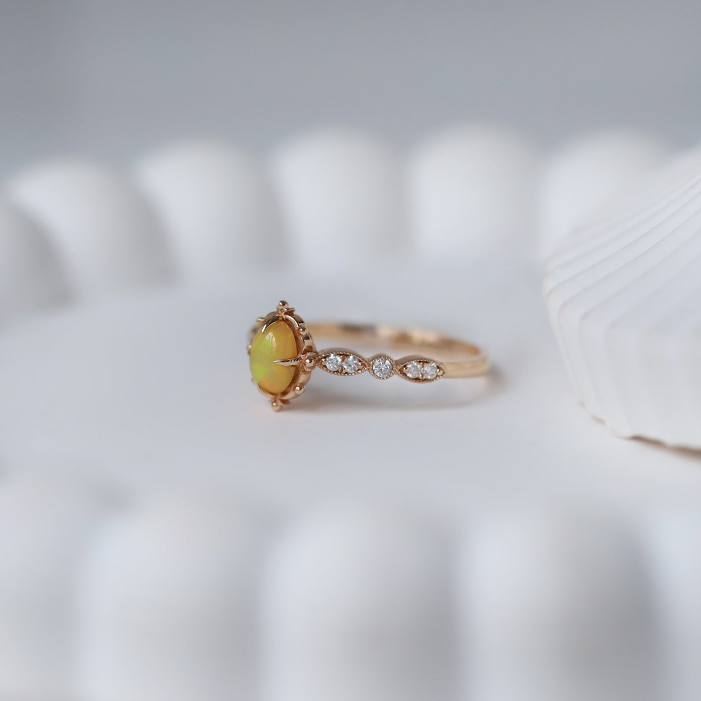 Vintage Aria Opal & Diamond Ring