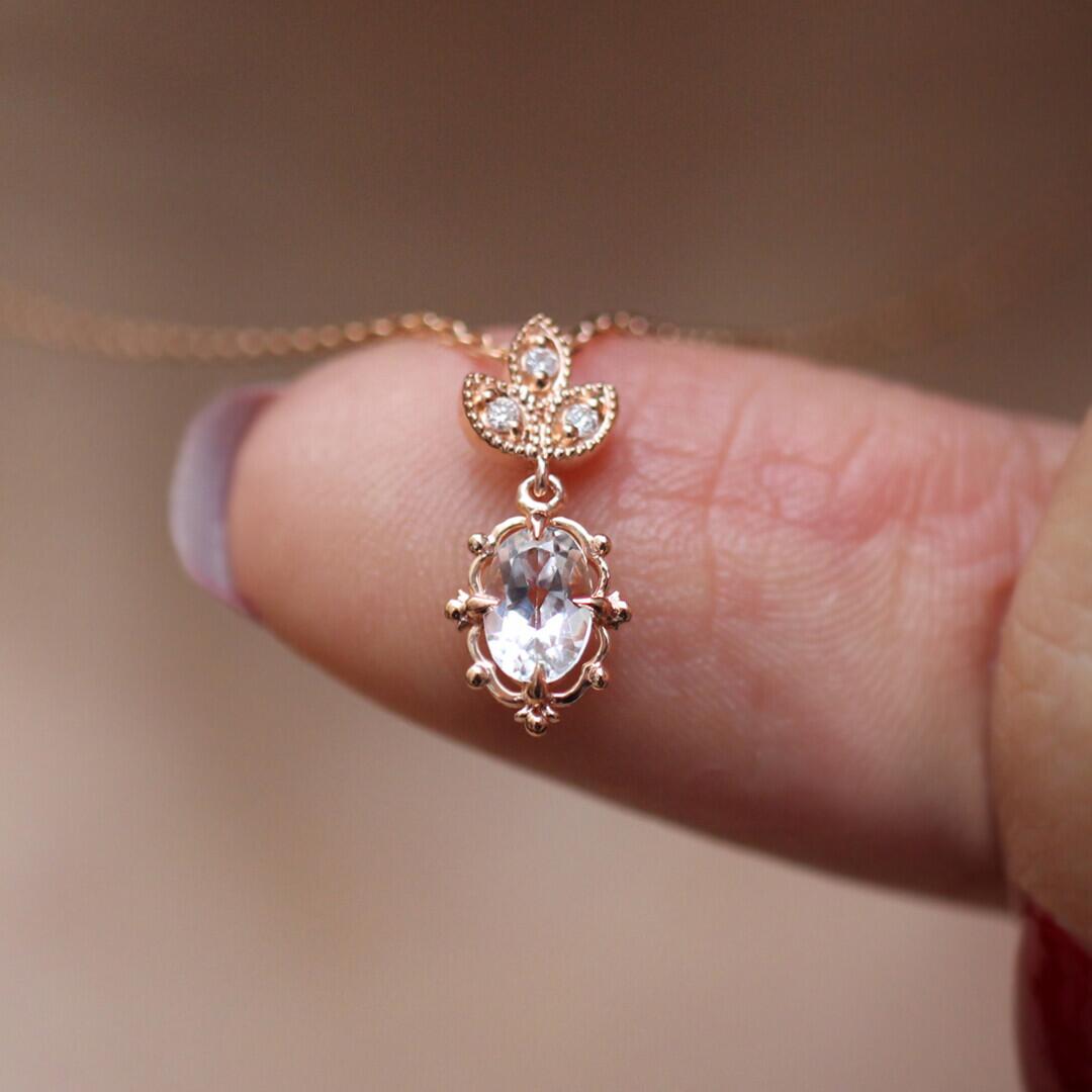 "Dream Box" Aria Diamond & White Topaz Necklace