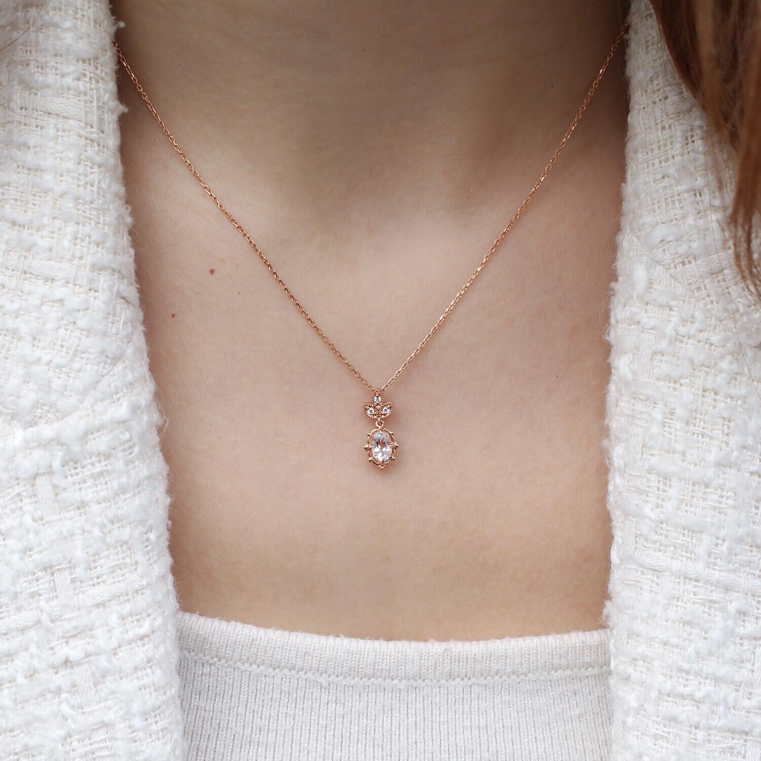 "Dream Box" Aria Diamond & White Topaz Necklace
