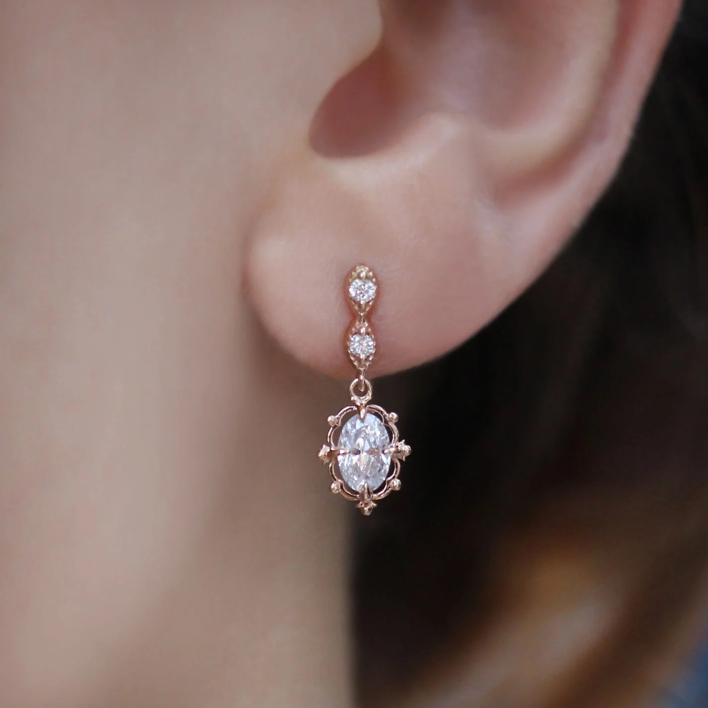 Vintage Aria Diamond & White Topaz Earrings
