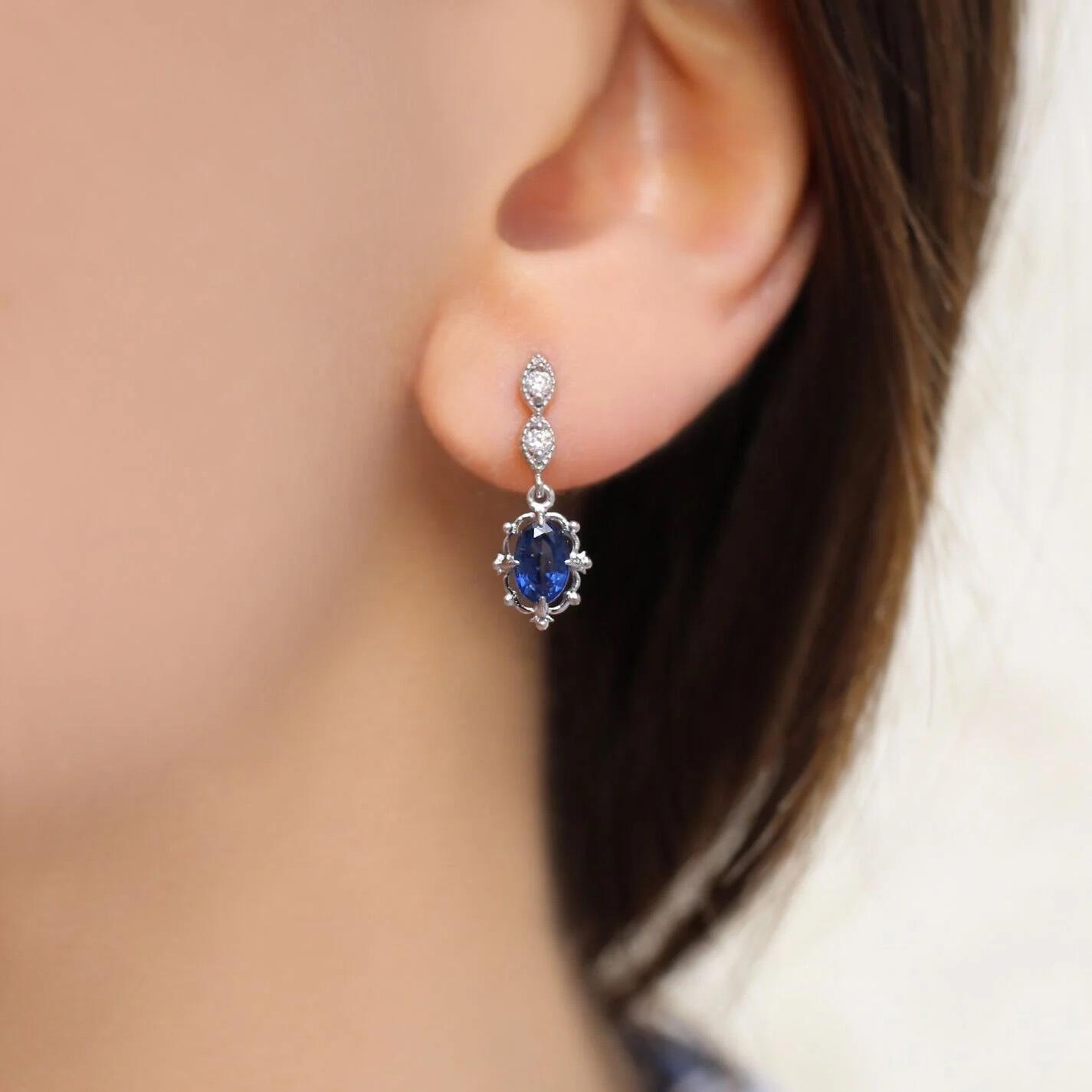 Vintage Sapphire & Diamond Aria Earrings