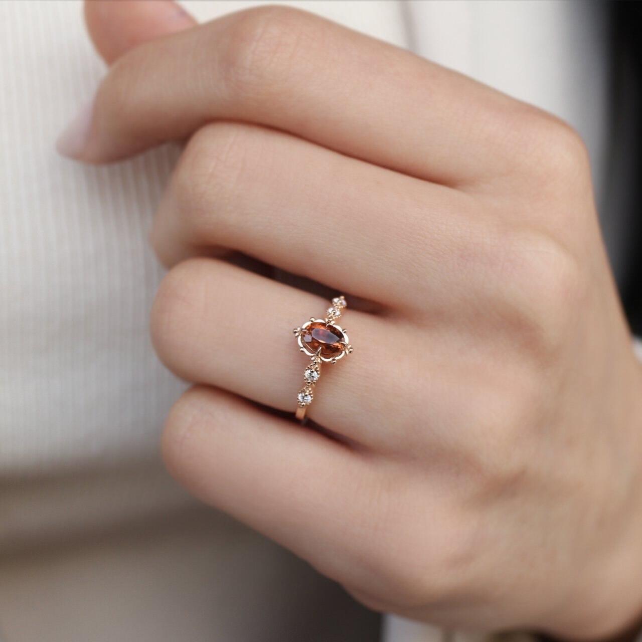 Vintage Aria Tourmaline & Diamond Ring
