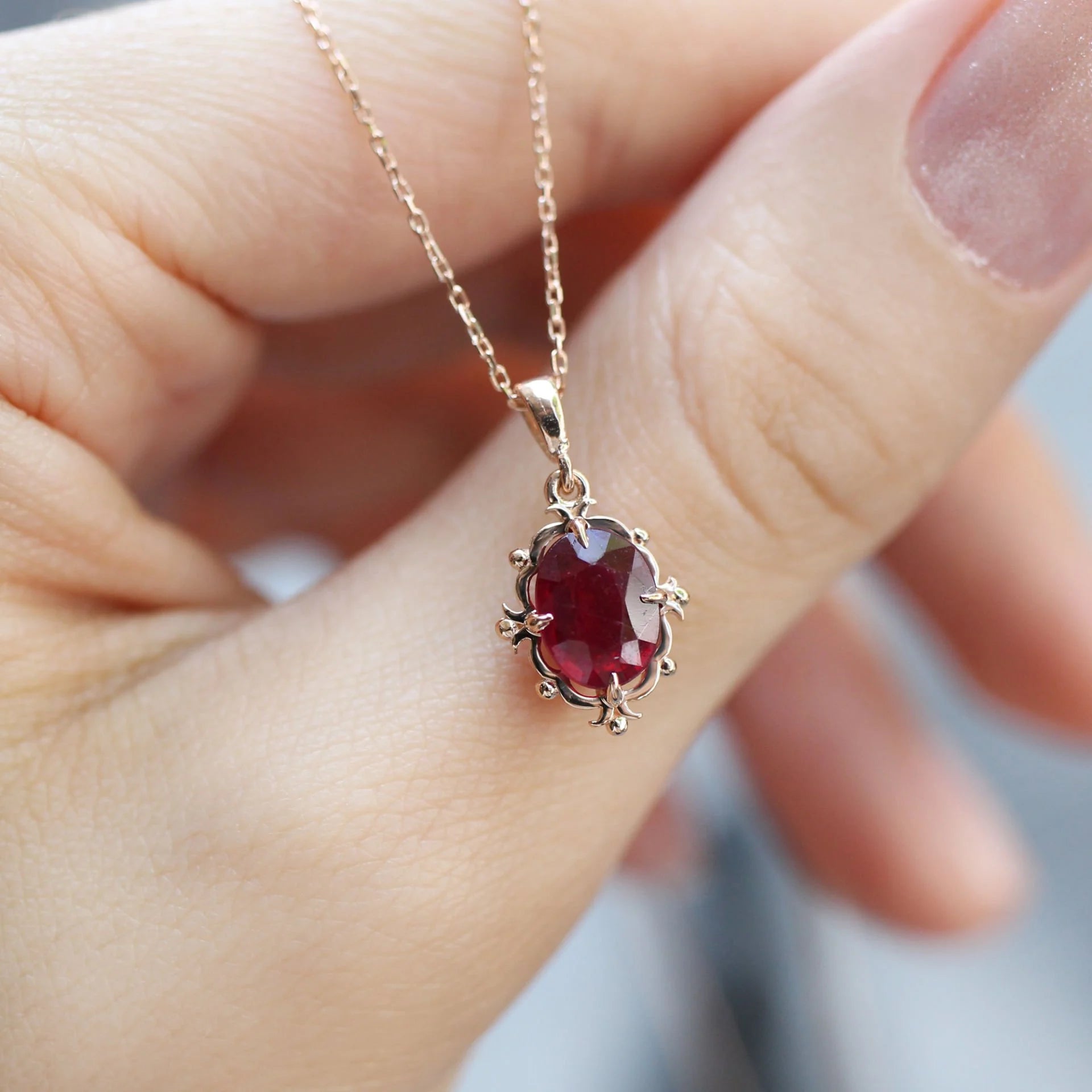 Vintage Aria Ruby Necklace