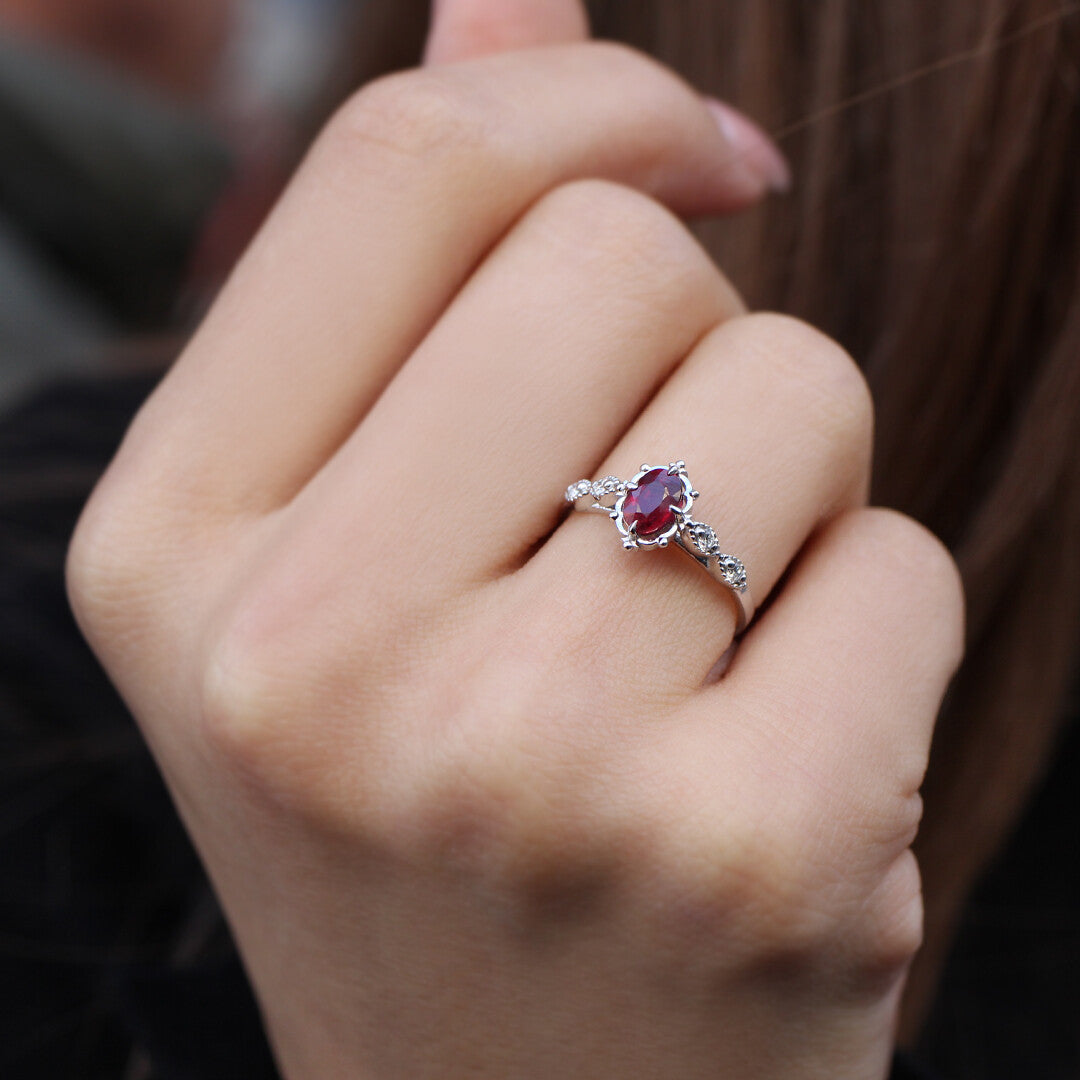 Vintage Aria Ruby & Diamond Ring