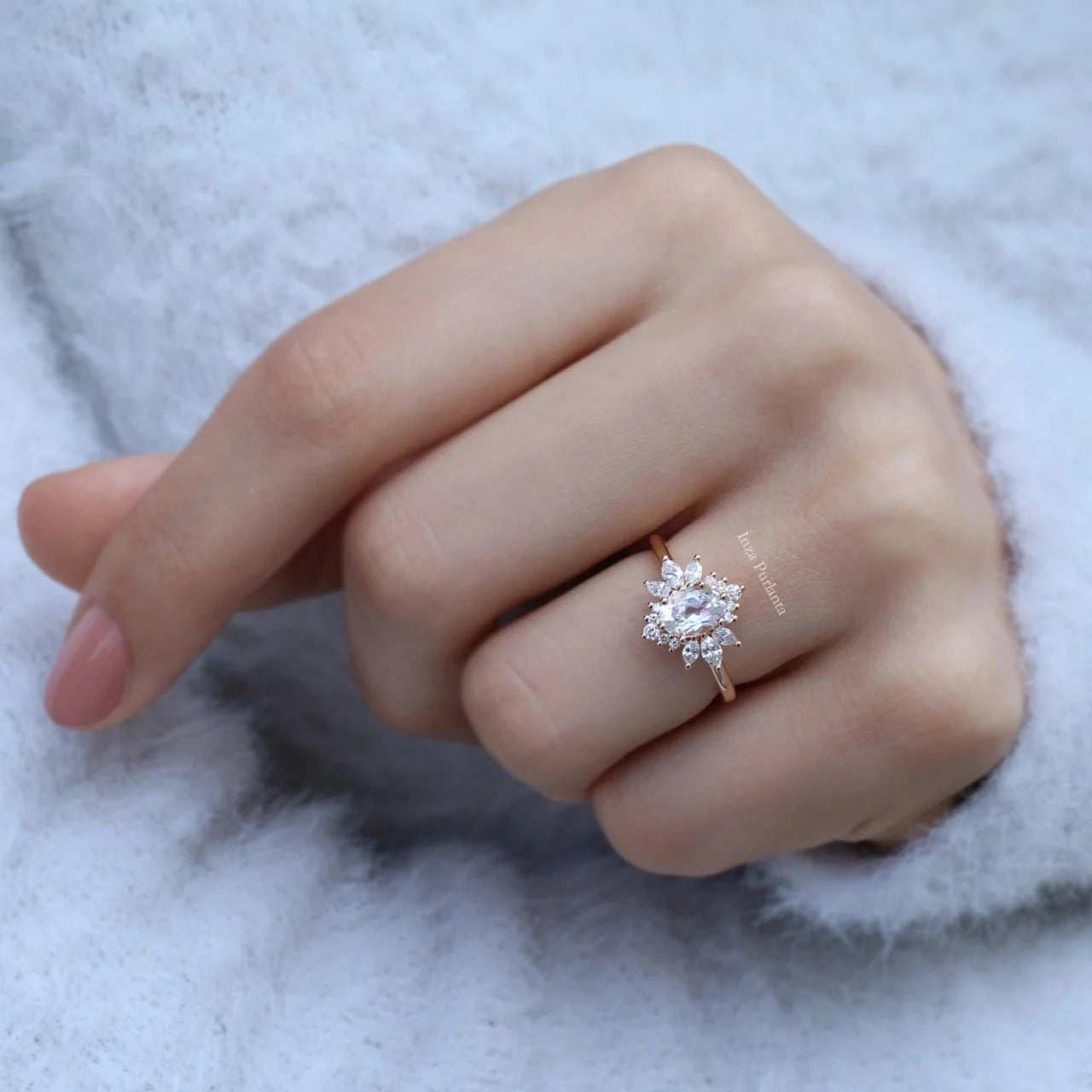 Vintage Artemis White Topaz & Diamond Ring