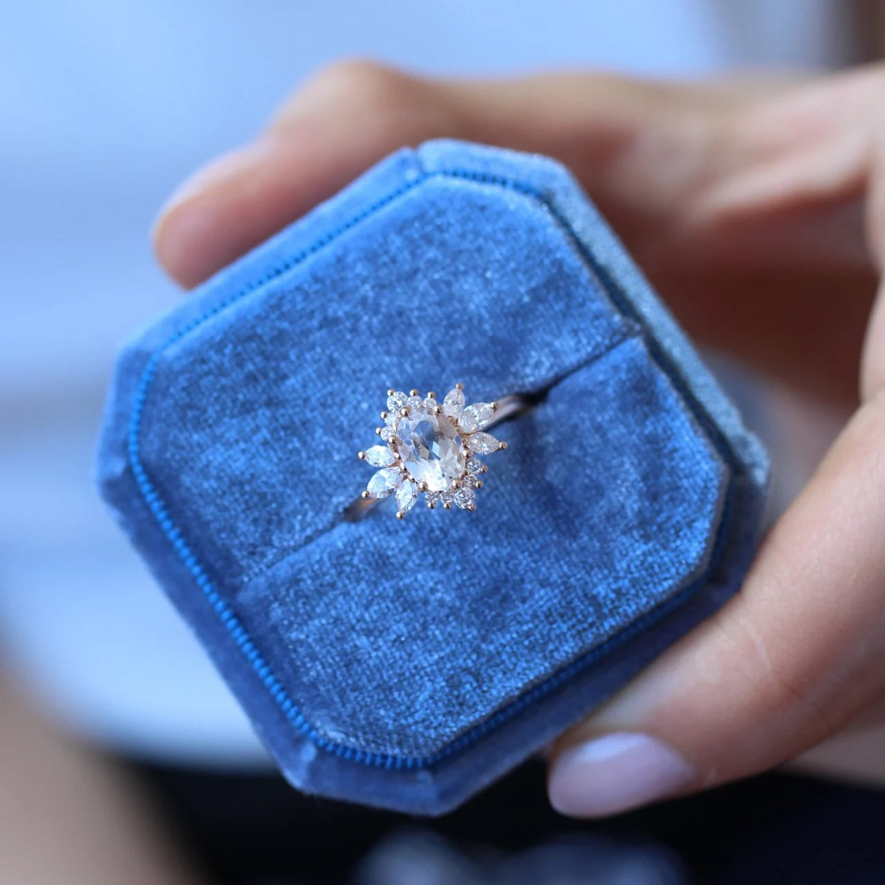 Vintage Artemis White Topaz & Diamond Ring