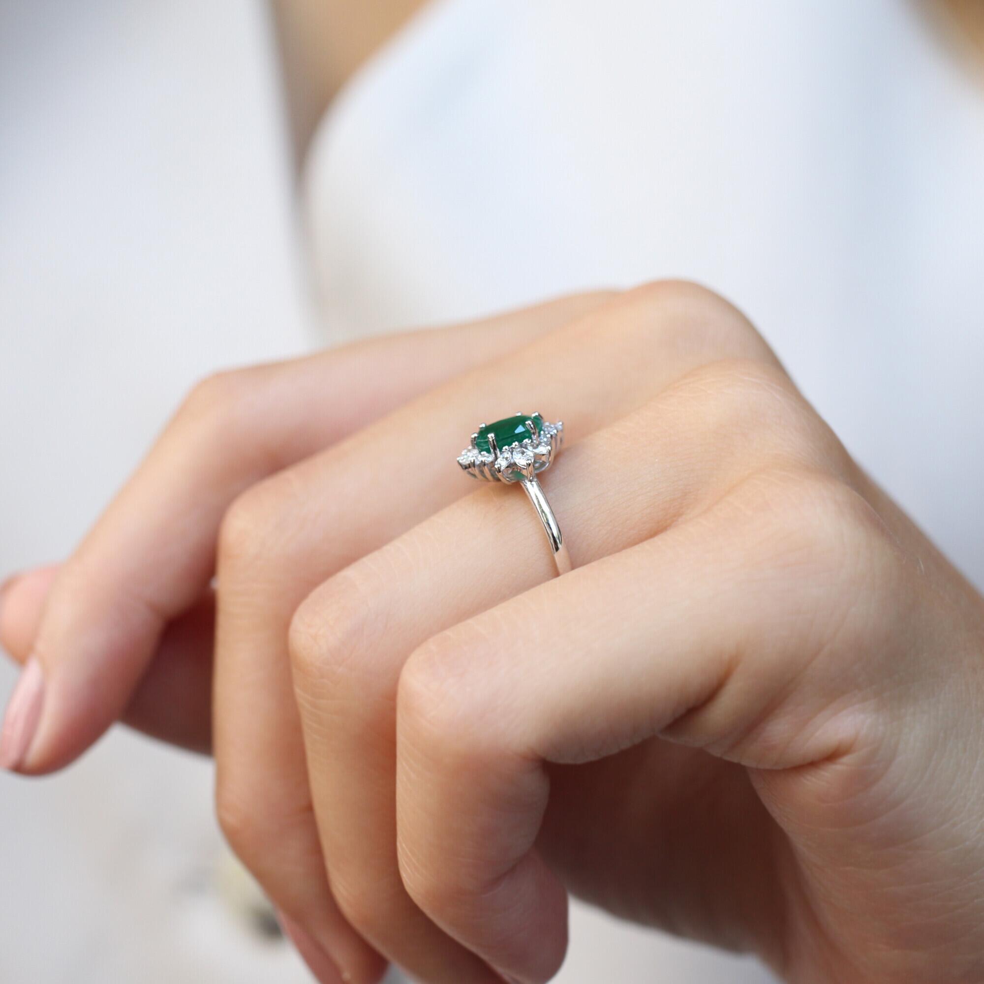 Vintage Artemis Emerald & Diamond Ring