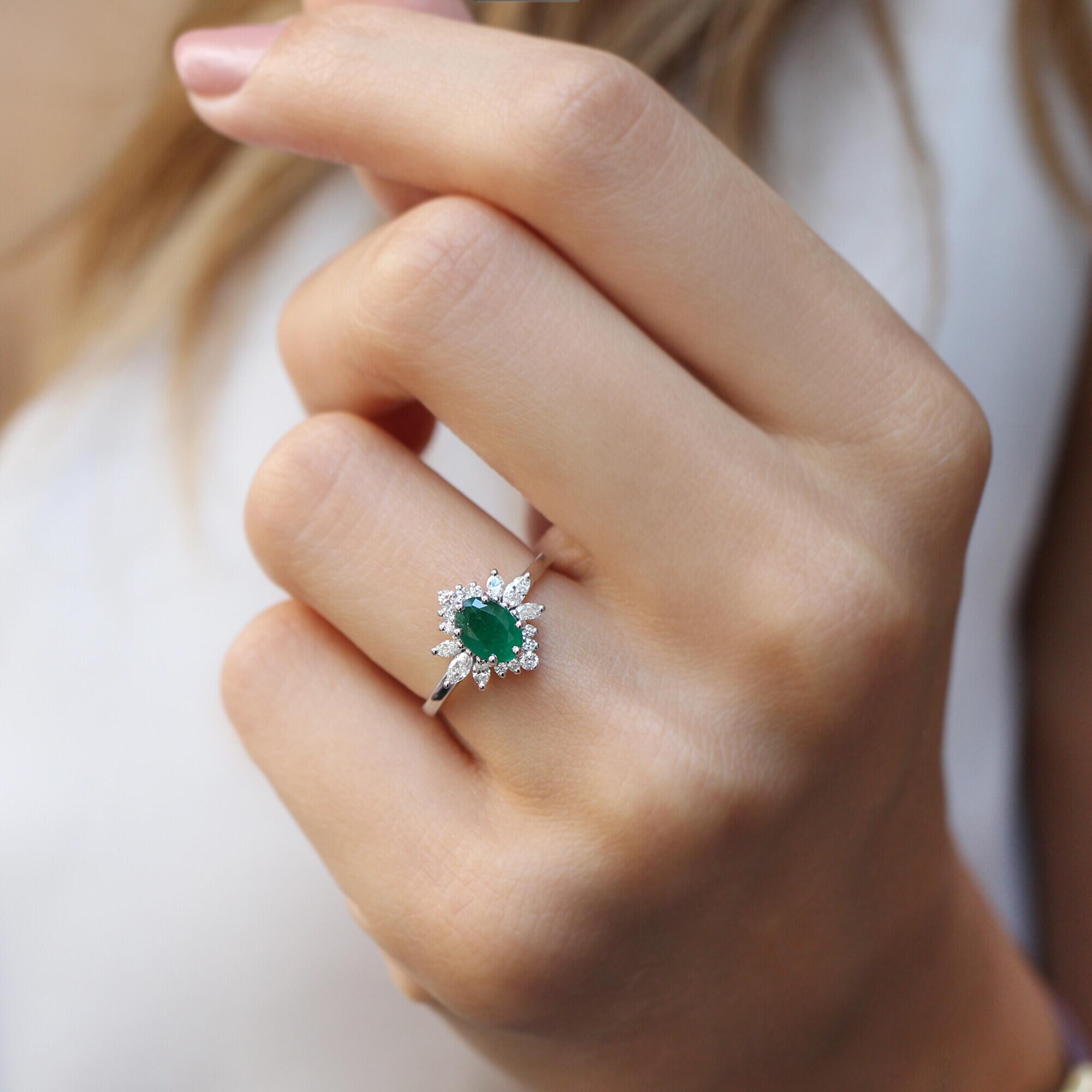 Vintage Artemis Emerald & Diamond Ring
