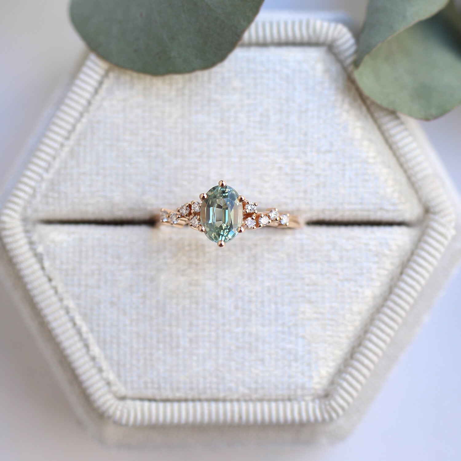 Vintage Asymmetrical Diamond & Alexandrite Ring