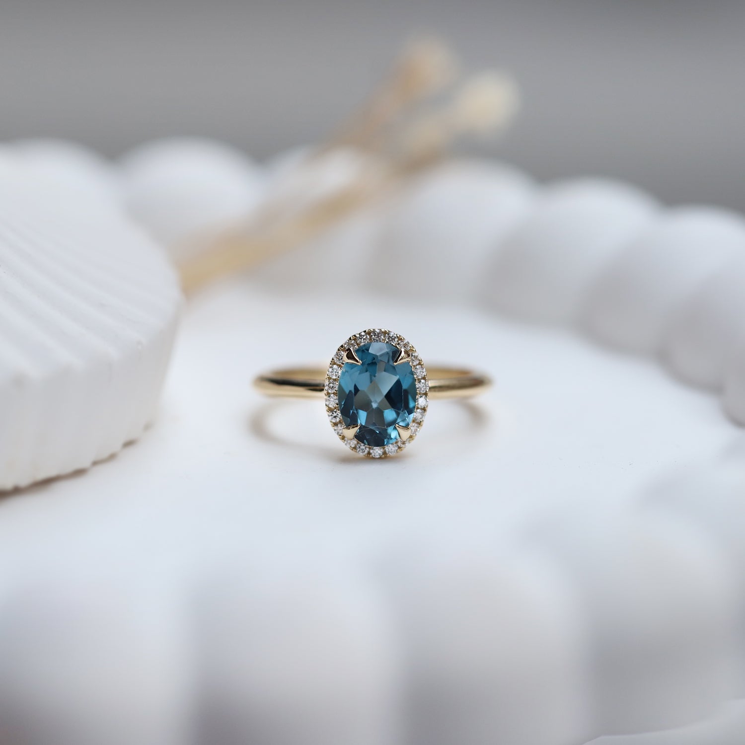 Vintage Eva Diamond & London Blue Ring