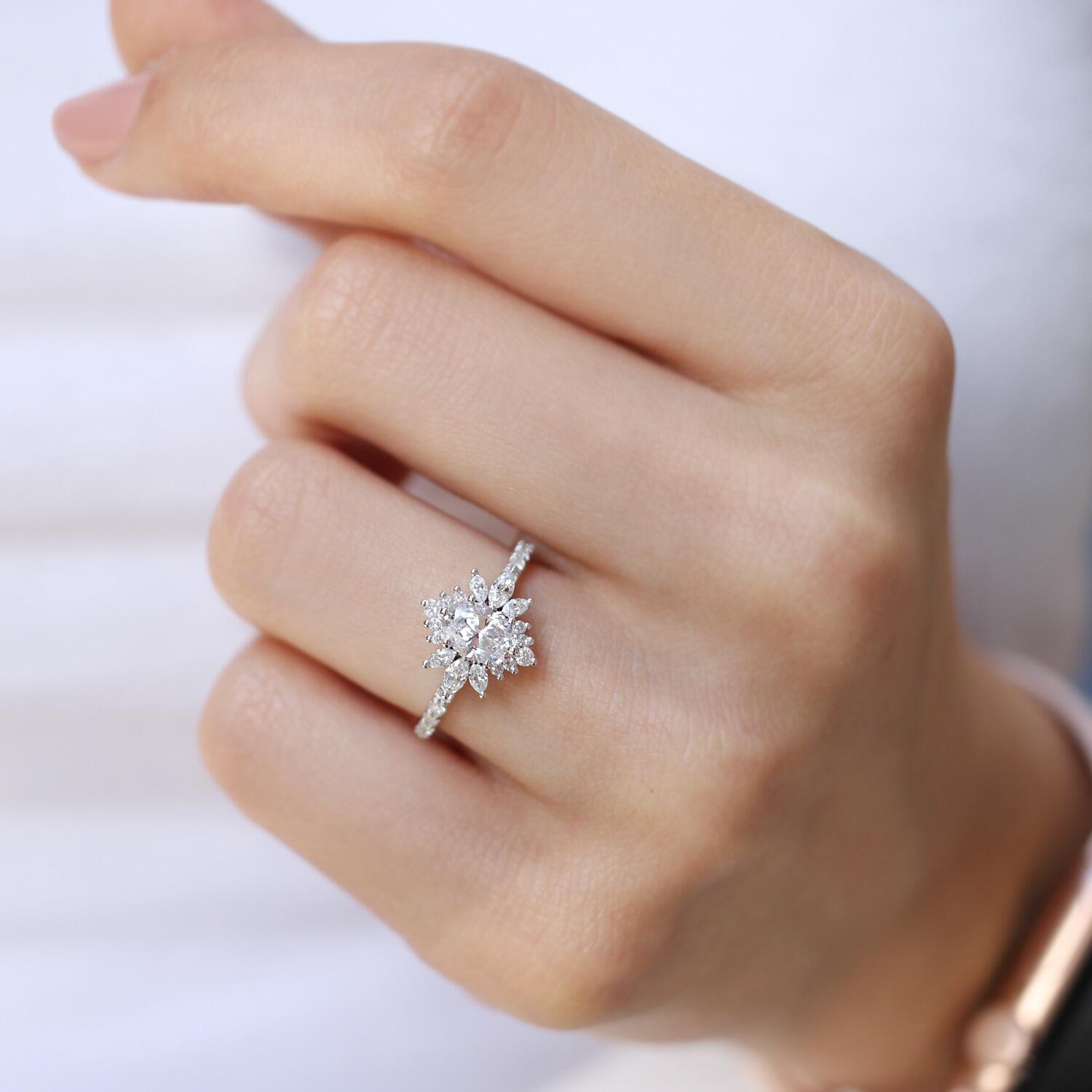 Vintage Milgrain Artemis White Topaz & Diamond Ring