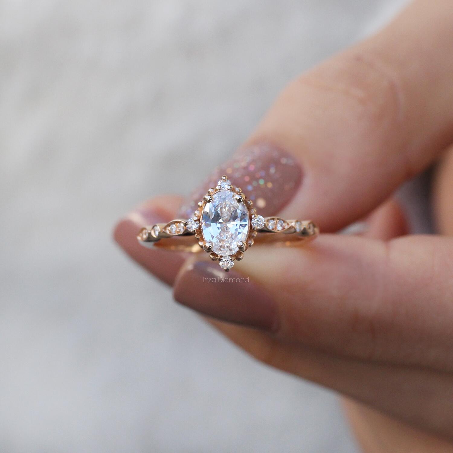 Vintage Mini Selius White Topaz & Diamond Ring
