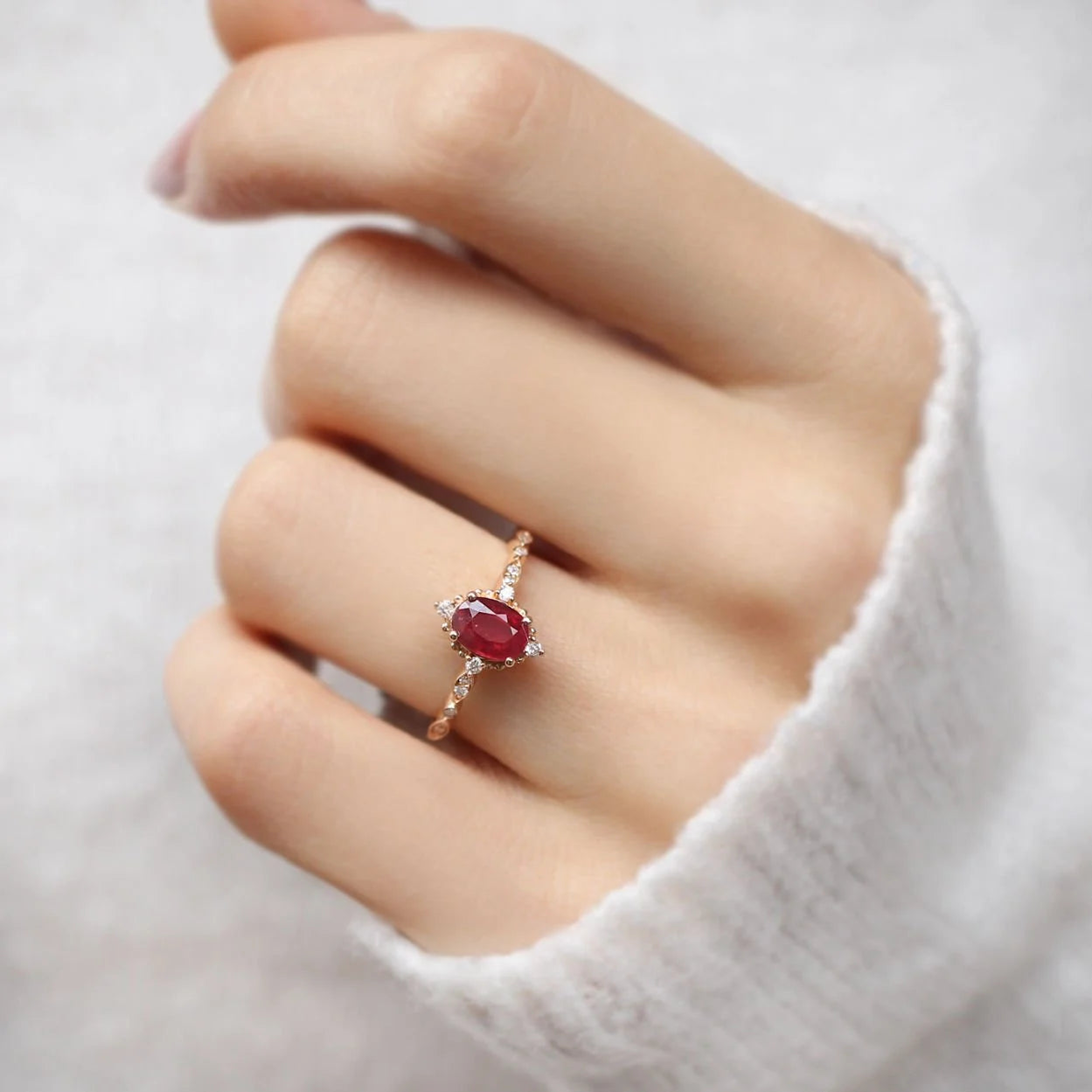 Vintage Mini Selius Ruby & Diamond Ring