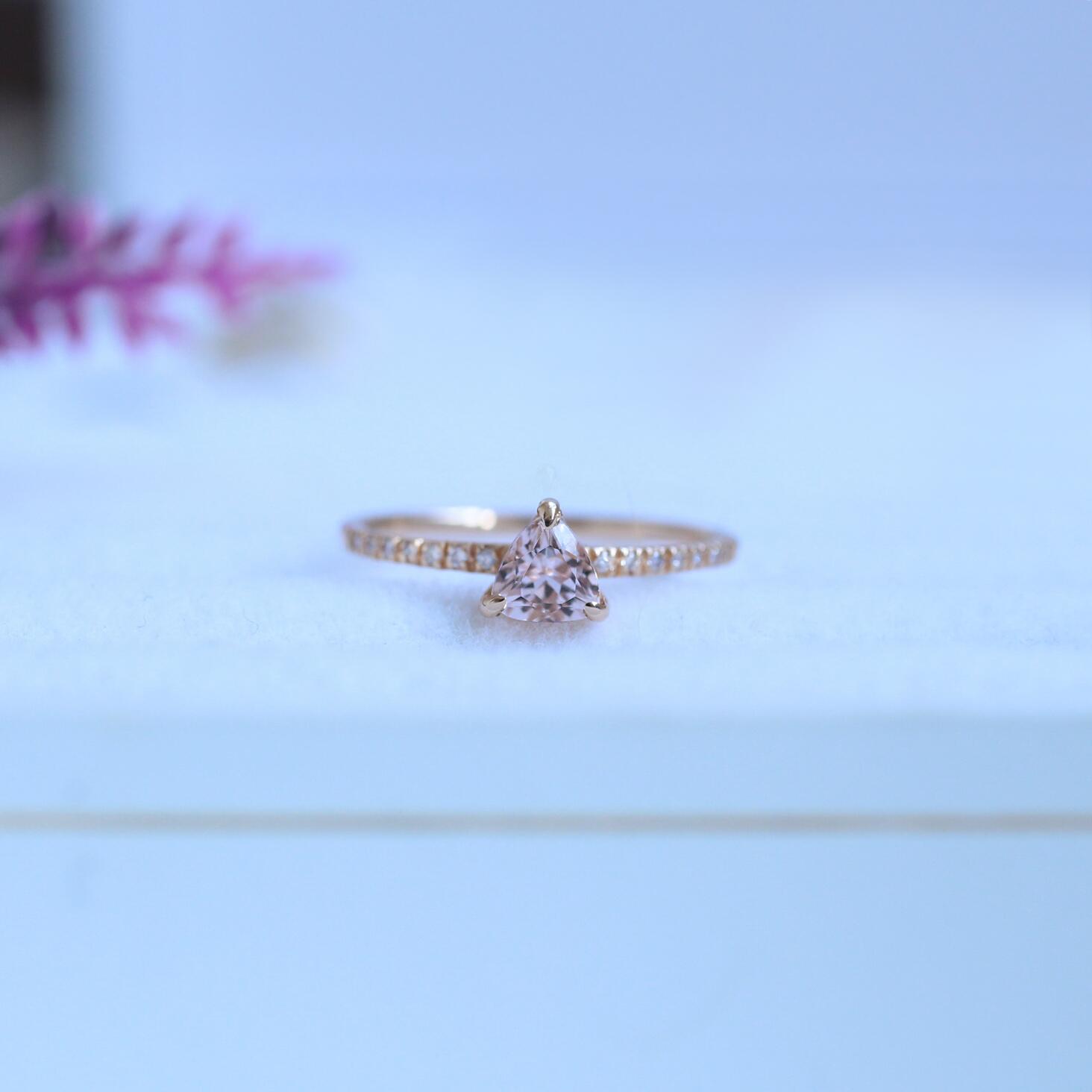 Vintage Morganite & Diamond Ring
