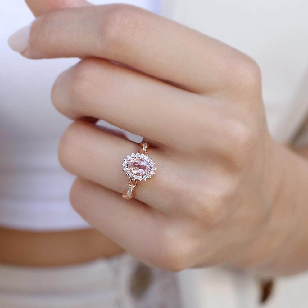 Vintage Morganit- & Diamantring