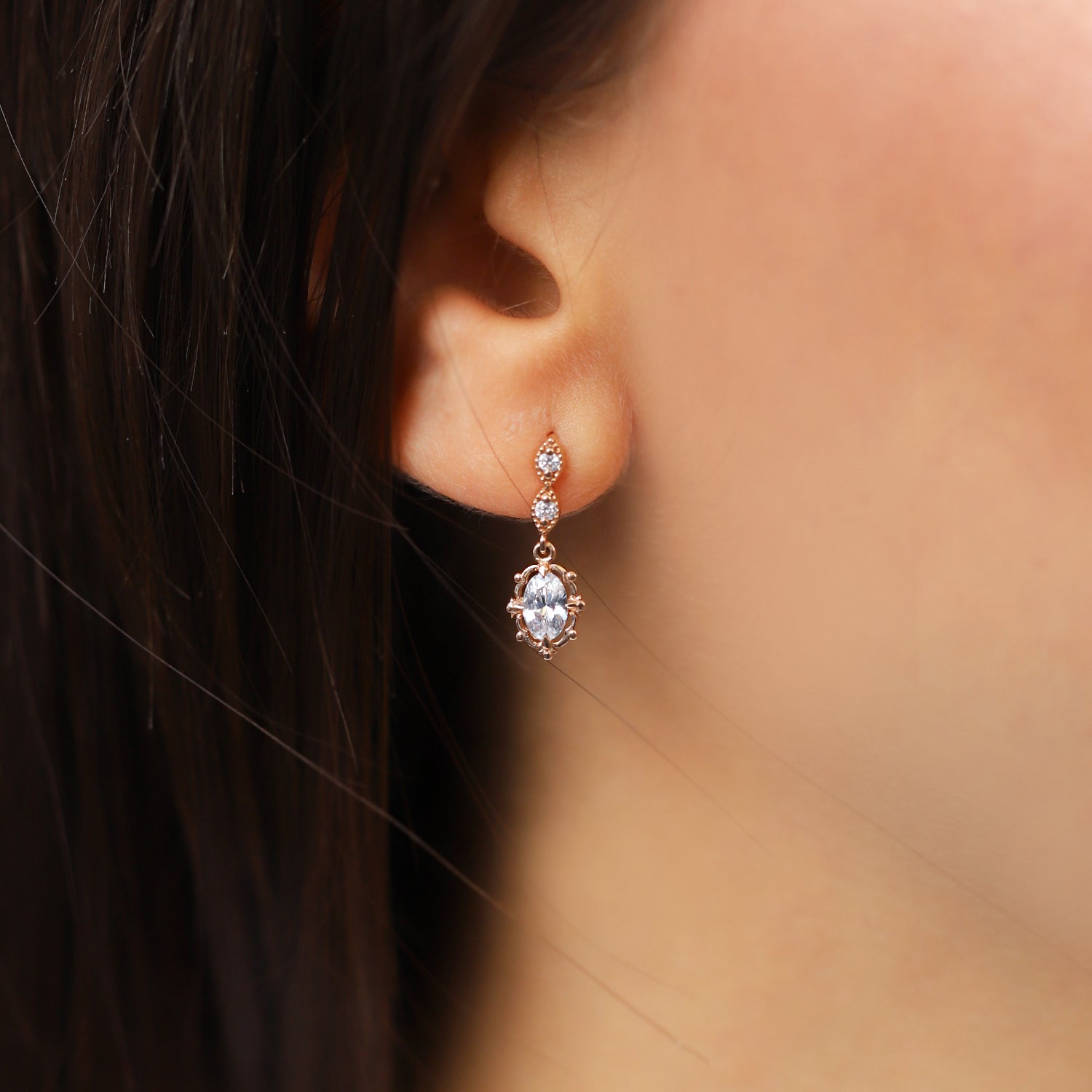 Vintage Özel Tasarım Aria Pırlanta & Beyaz Topaz Set