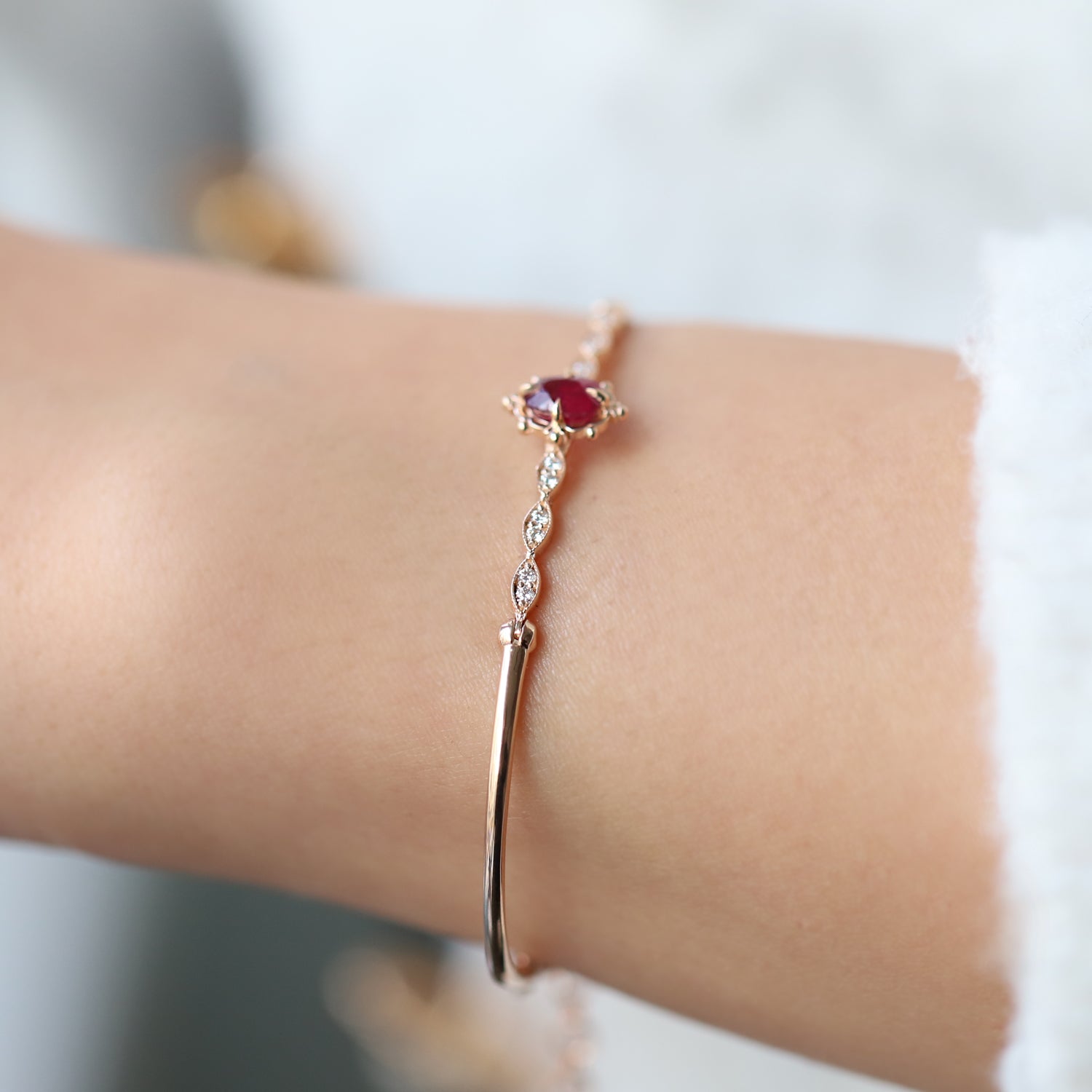 Vintage Custom Design Aria Ruby & Diamond Bracelet