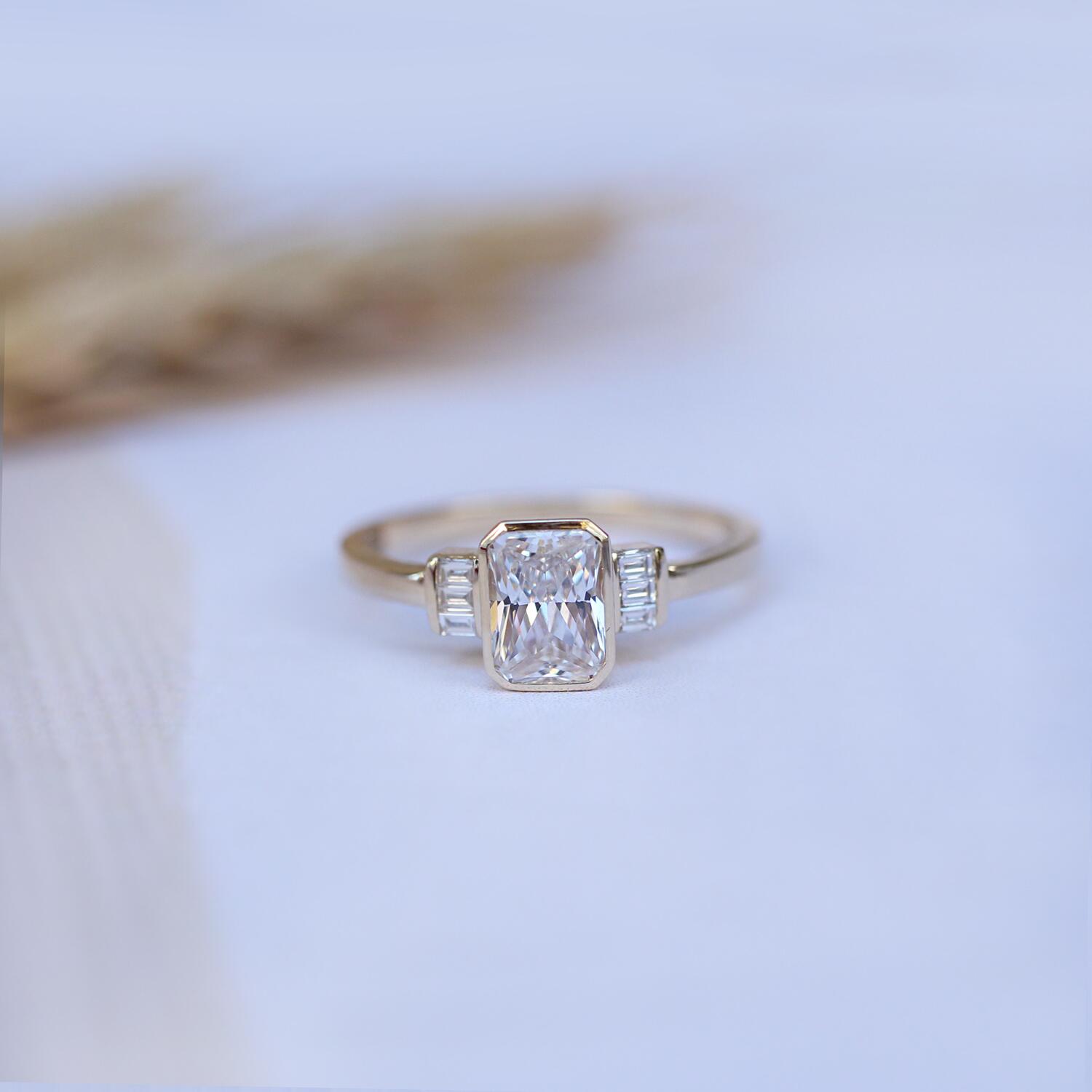 Vintage Custom Design White Topaz & Diamond Ring