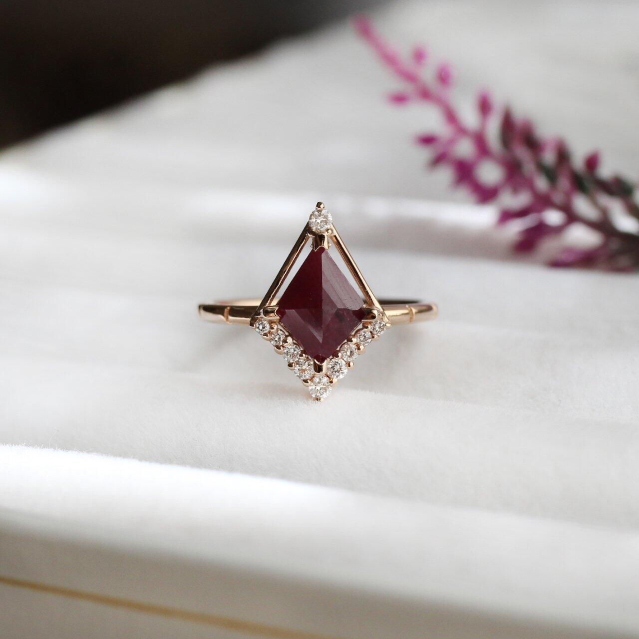 Vintage Custom Designed Ruby & Diamond Ring