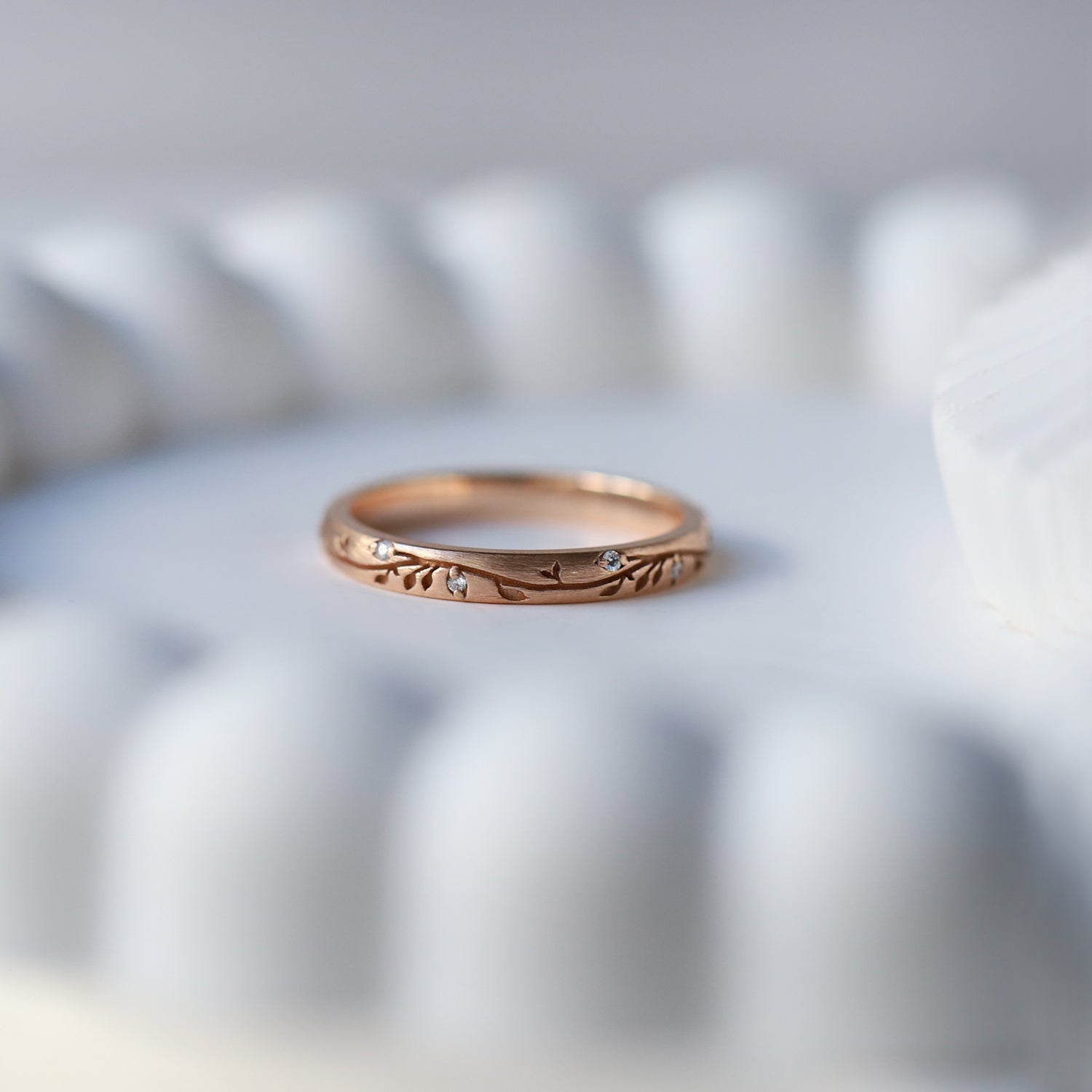14 Karat Vintage Diamond Luna Wedding Band
