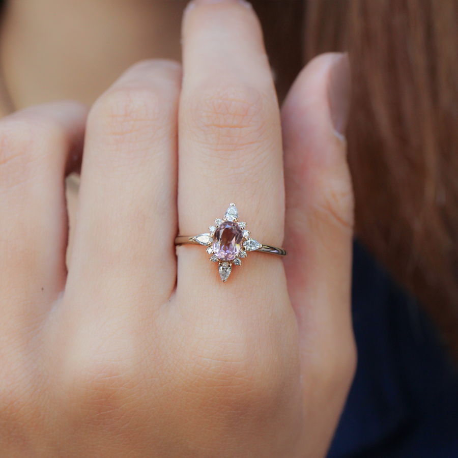 Vintage Selius Morganit- & Diamantring