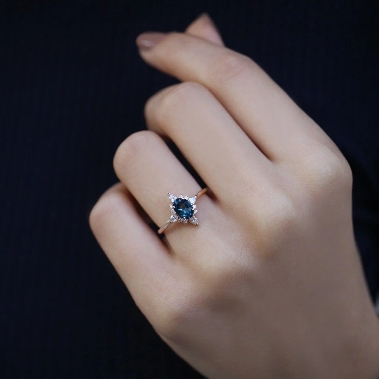 Vintage Selius Diamond & London Blue Ring