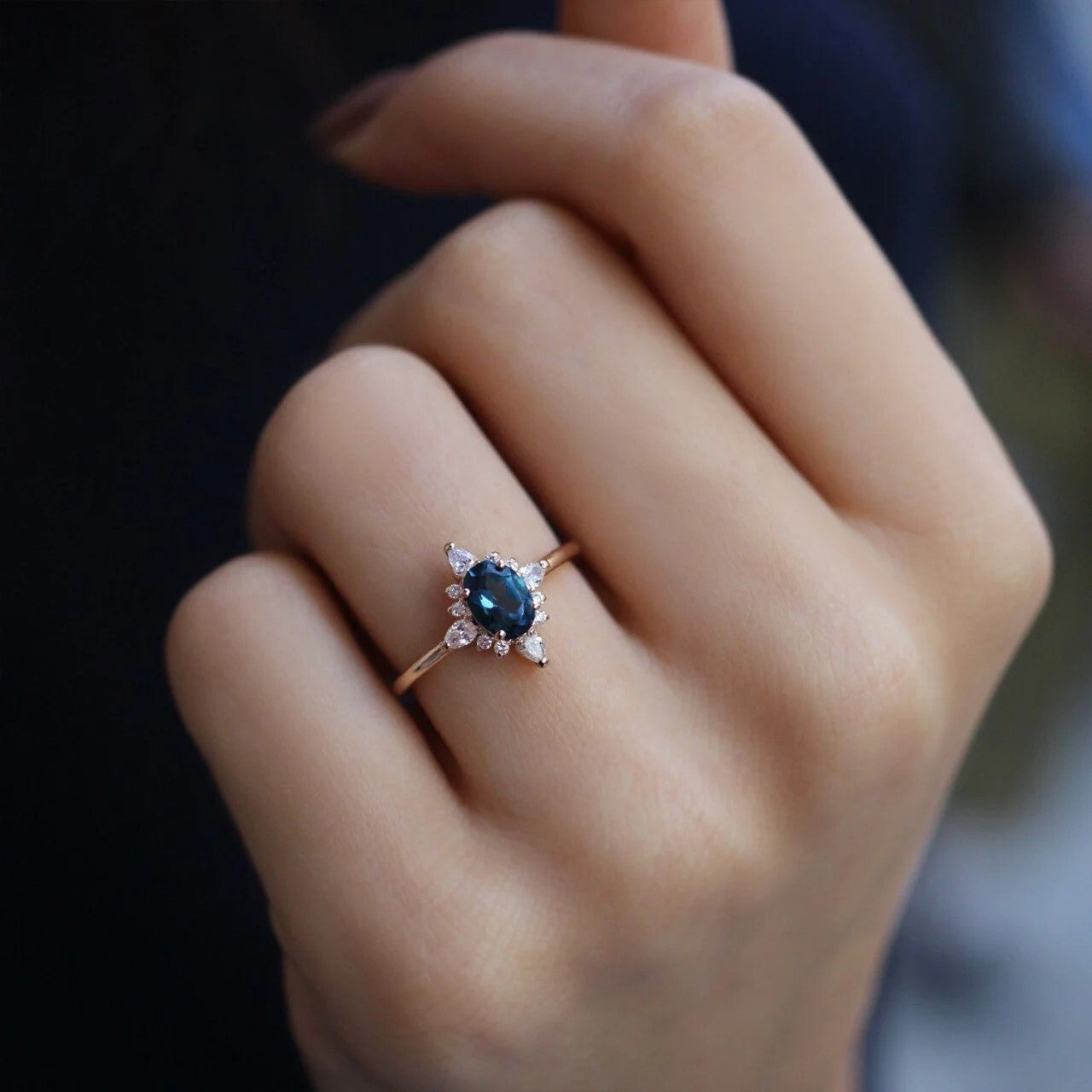 Vintage Selius Diamond & London Blue Ring