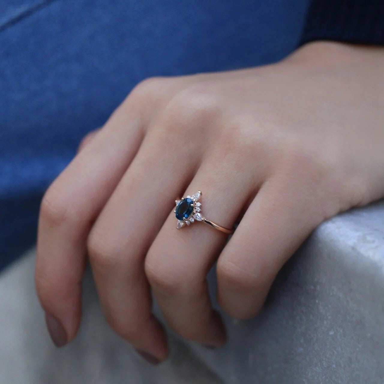 Vintage Selius Diamant & London Blue Ring