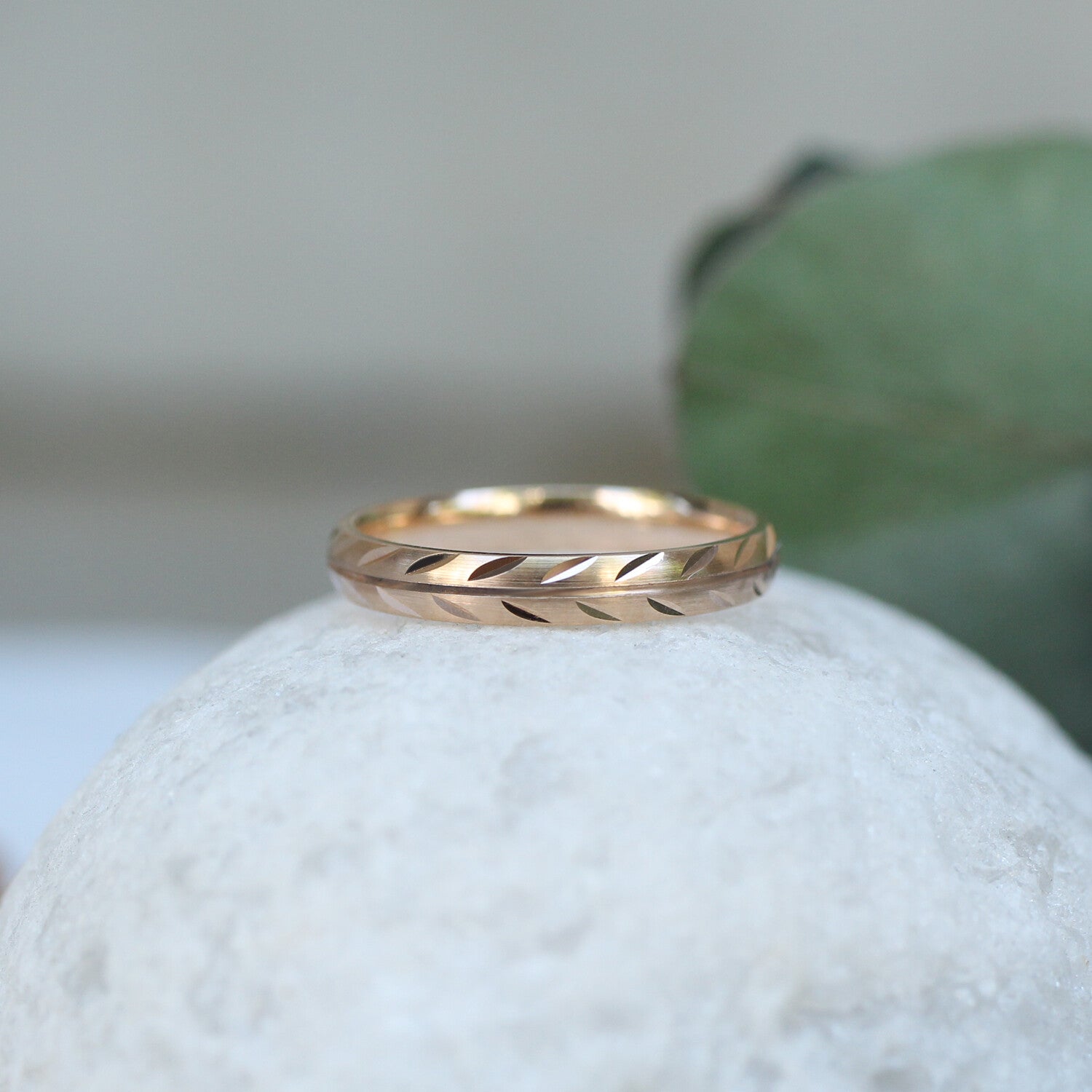 14K Gold Vintage Design Wheat Wedding Ring